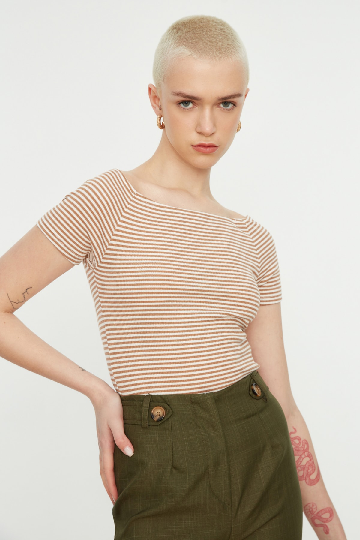 Trendyol Blouse - Brown - Slim fit