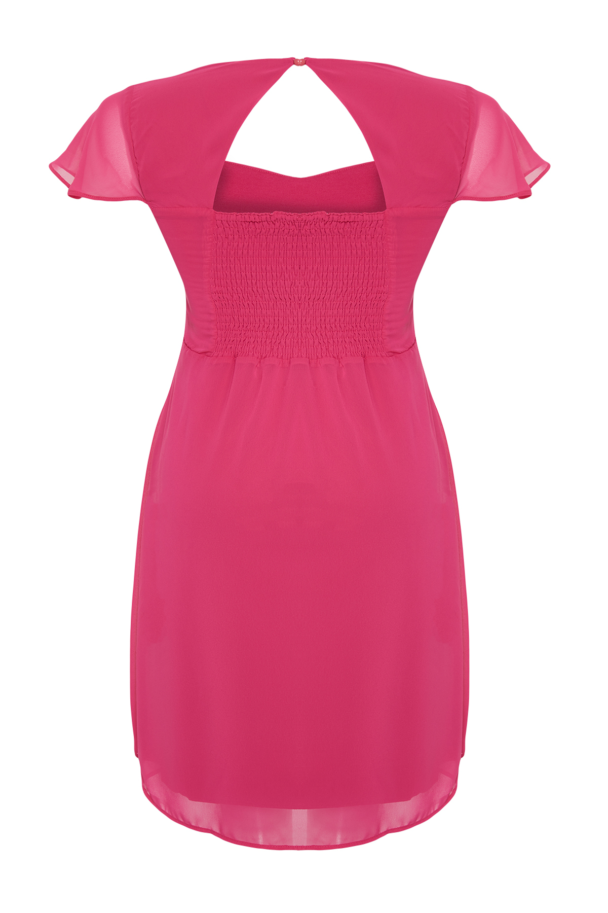 Trendyol Curve Pink Chiffon Woven Plus Size Dress