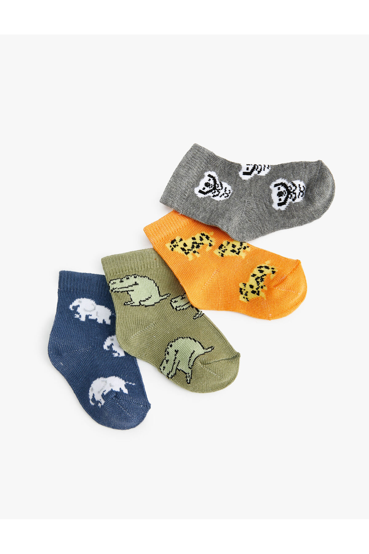 Koton Set of 4 Socks Multicolored Animal Pattern Cotton