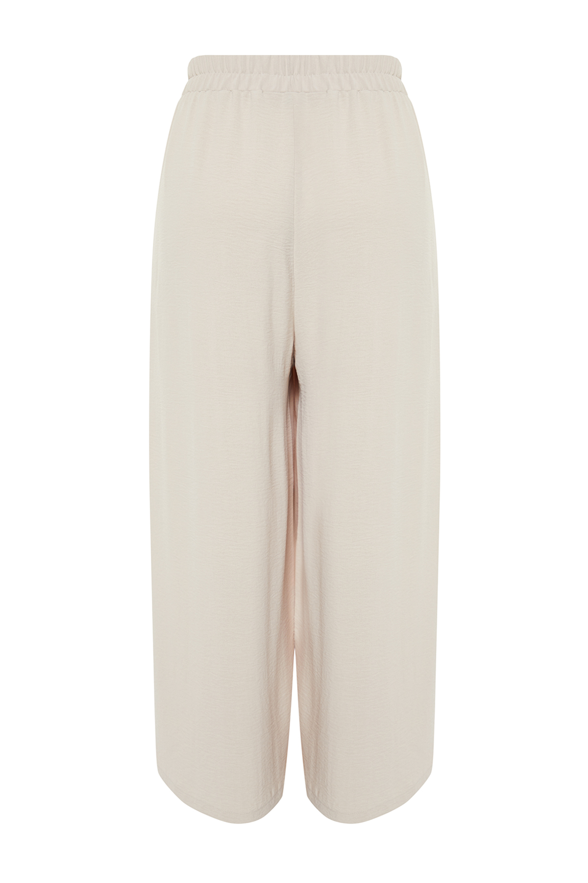 Trendyol Curve Beige Wide Leg Woven Trousers
