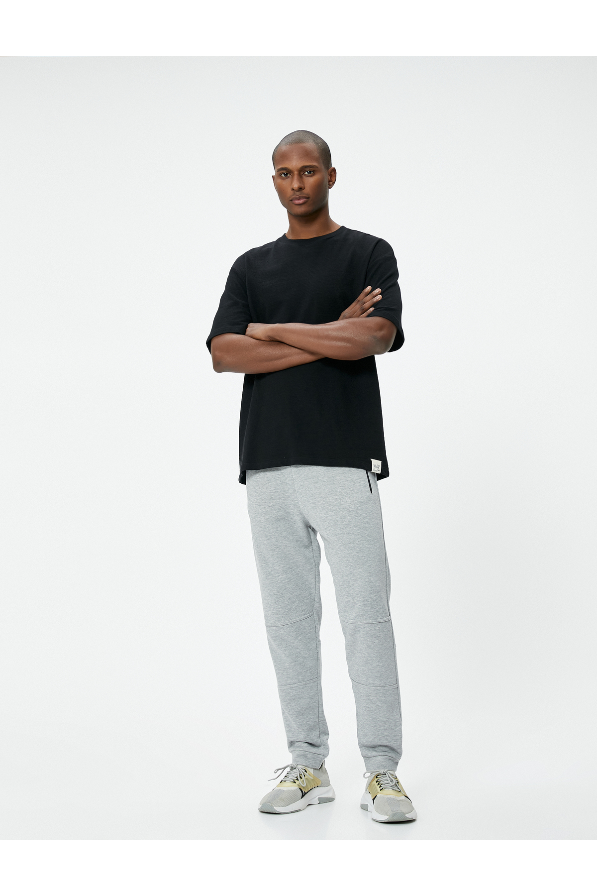 Koton Jogger Sweatpants with Lace Waist Stitching Detail and Zipper Pocket
