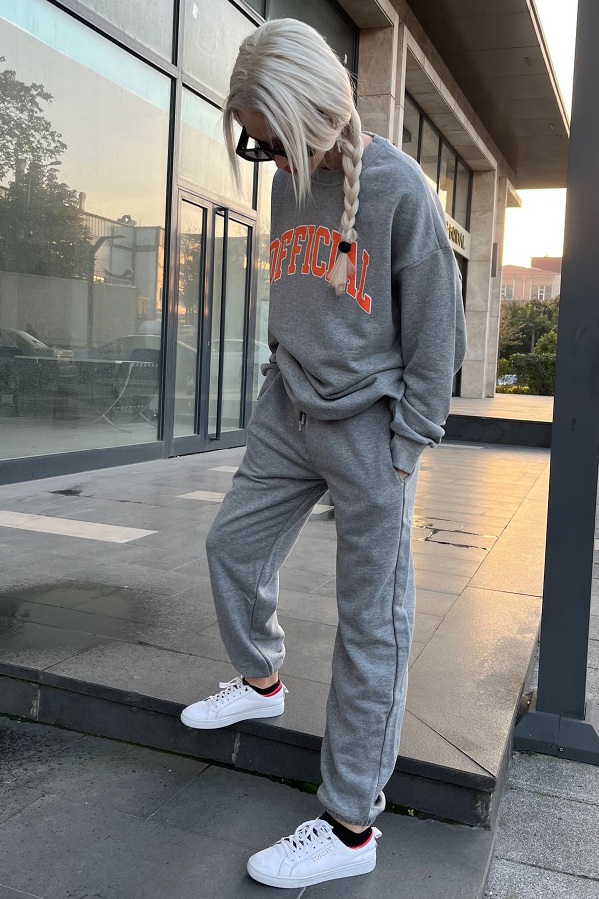 Madmext Mad Girls Gray Tracksuit Suit Mg944