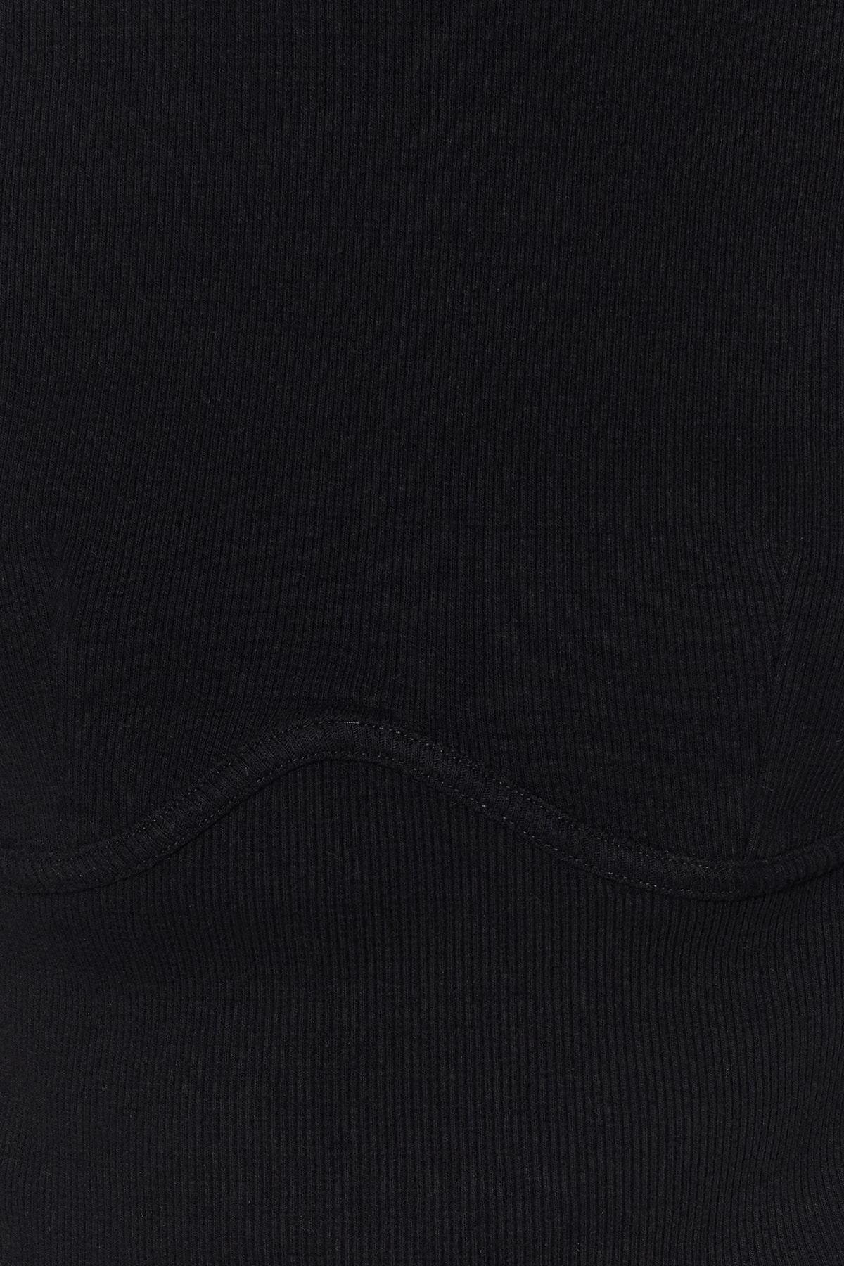 Trendyol Black Piping Detailed Crew Neck Crop Ribbed Elastic Knitted Blouse