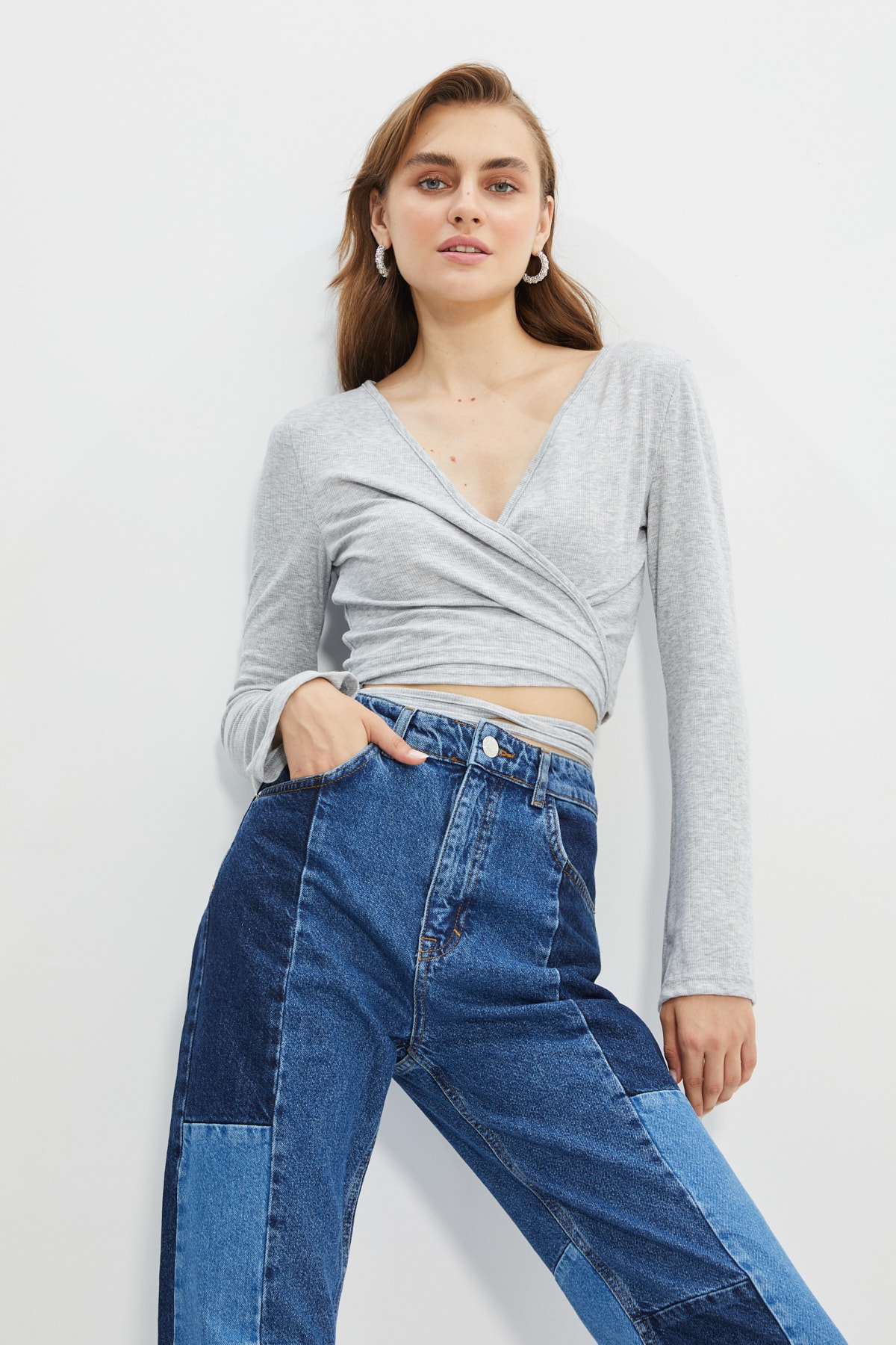 Trendyol Blouse - Gray - Slim fit