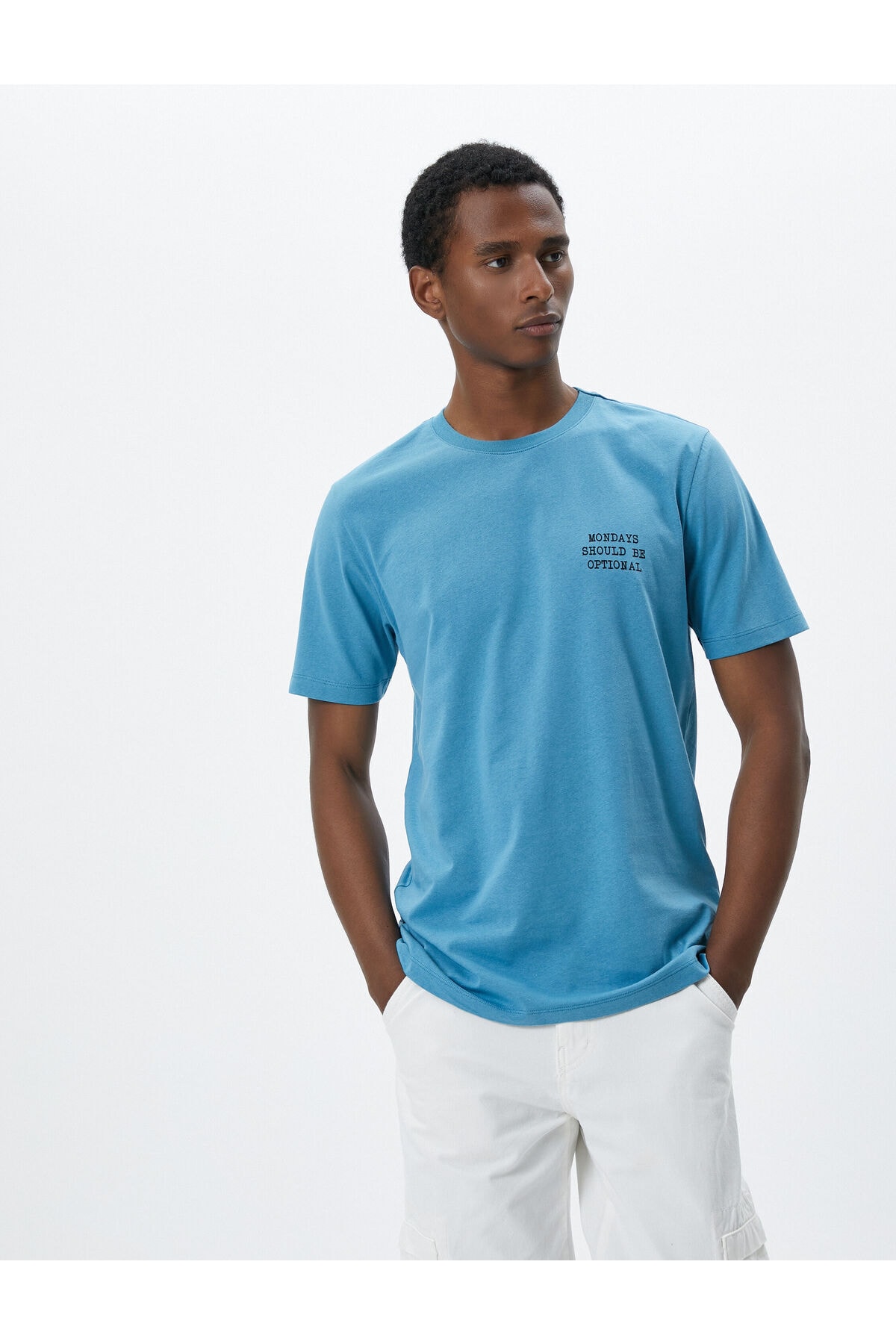 Levně Koton Motto Printed T-Shirt Crew Neck Cotton Short Sleeve