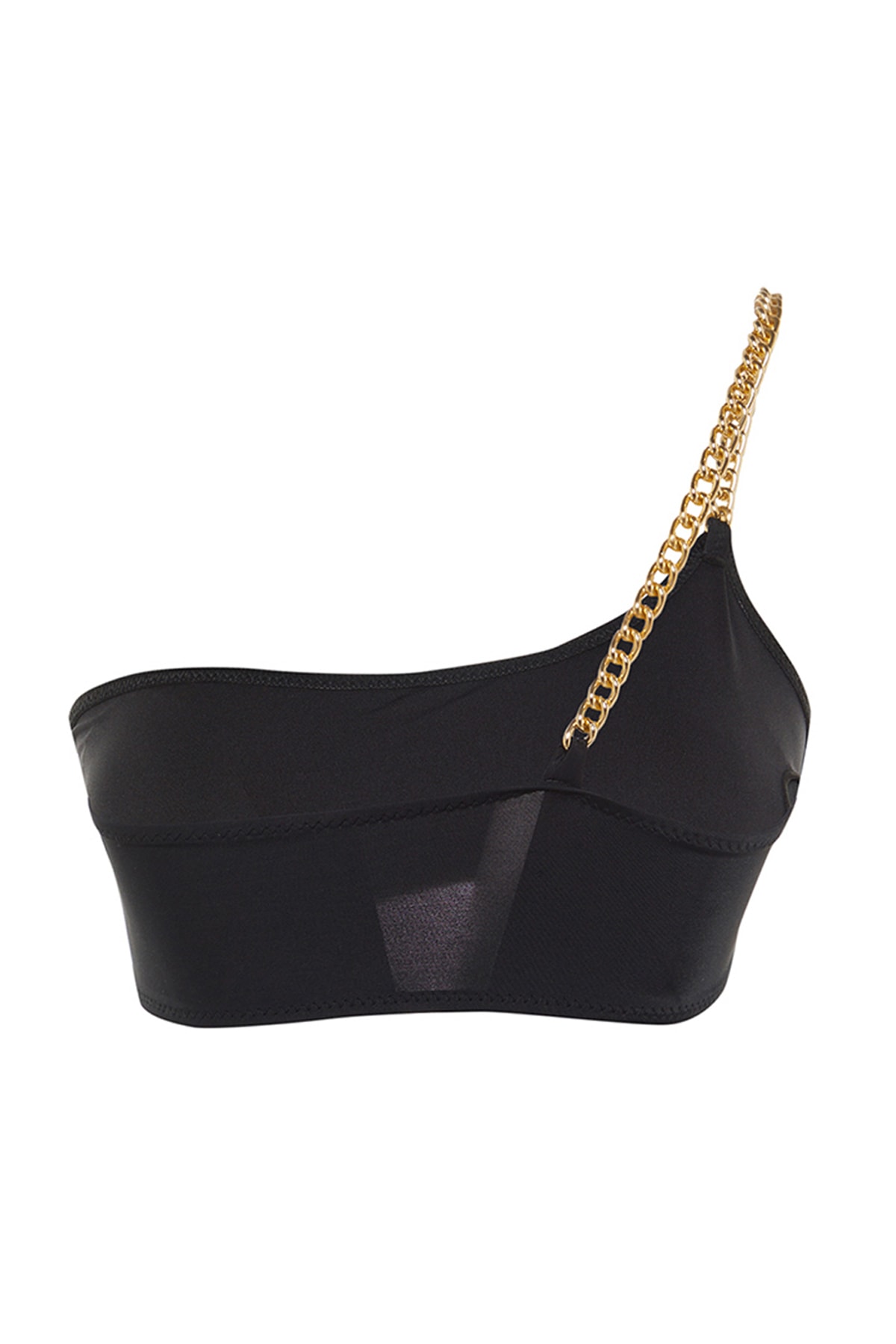 Trendyol Black One-Shoulder Chain accesoriu Bikini Top