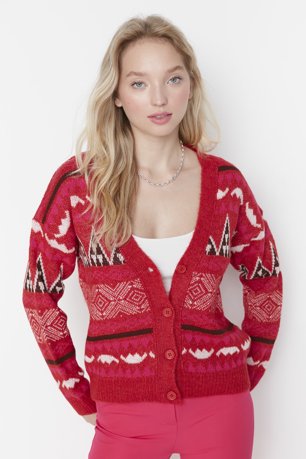 Trendyol Cardigan - Red - Regular fit