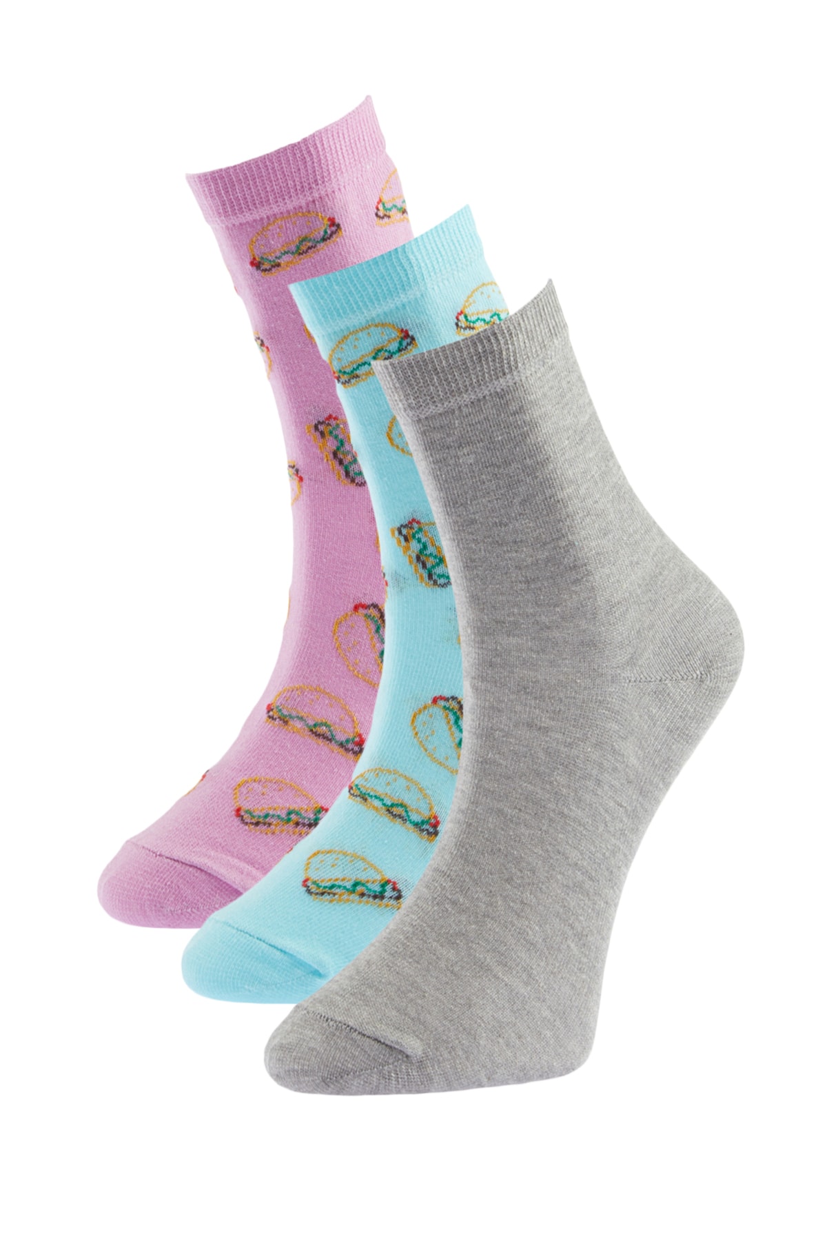 Trendyol Multicolored Printed 3-Pack Knitted Socks