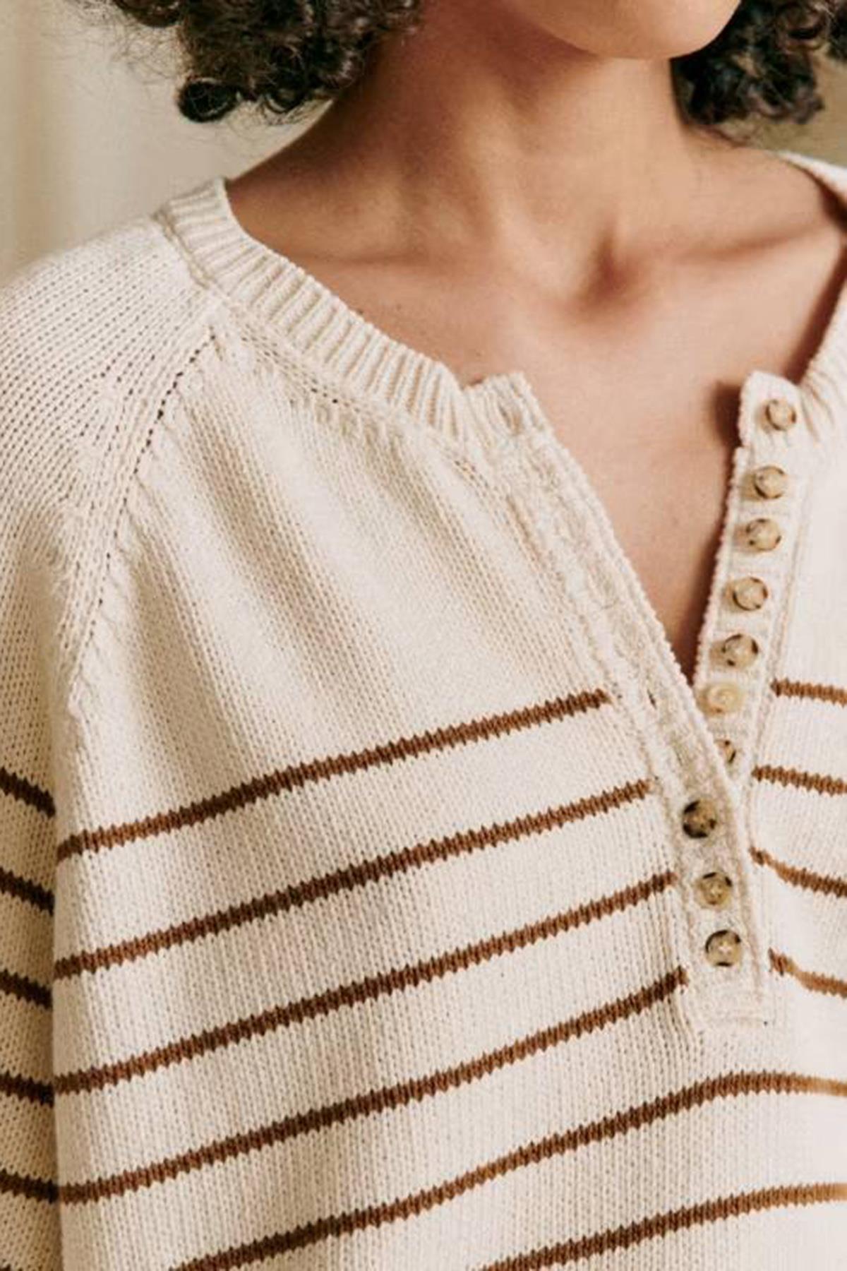 Madmext Brown Turtleneck Striped Knitwear Sweater