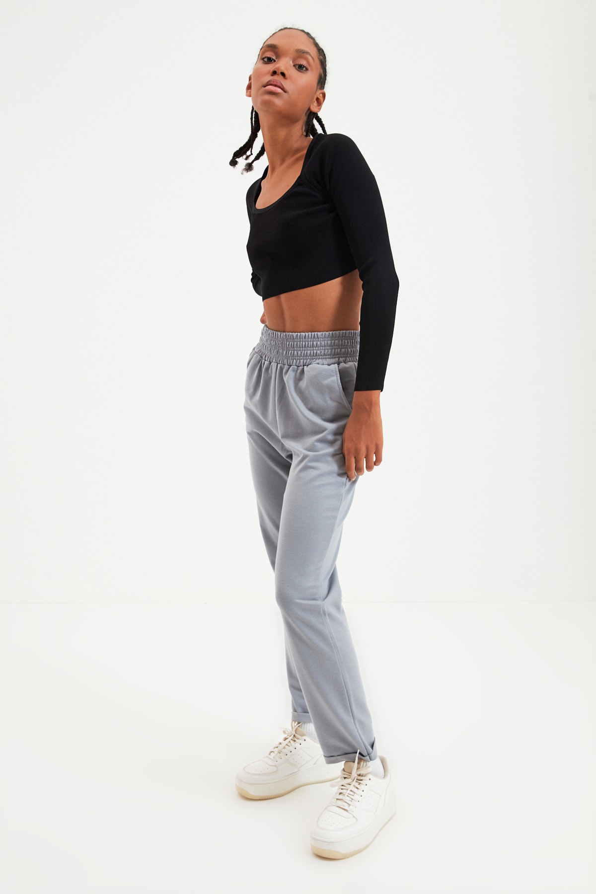 Trendyol Sweatpants - Gray - Straight