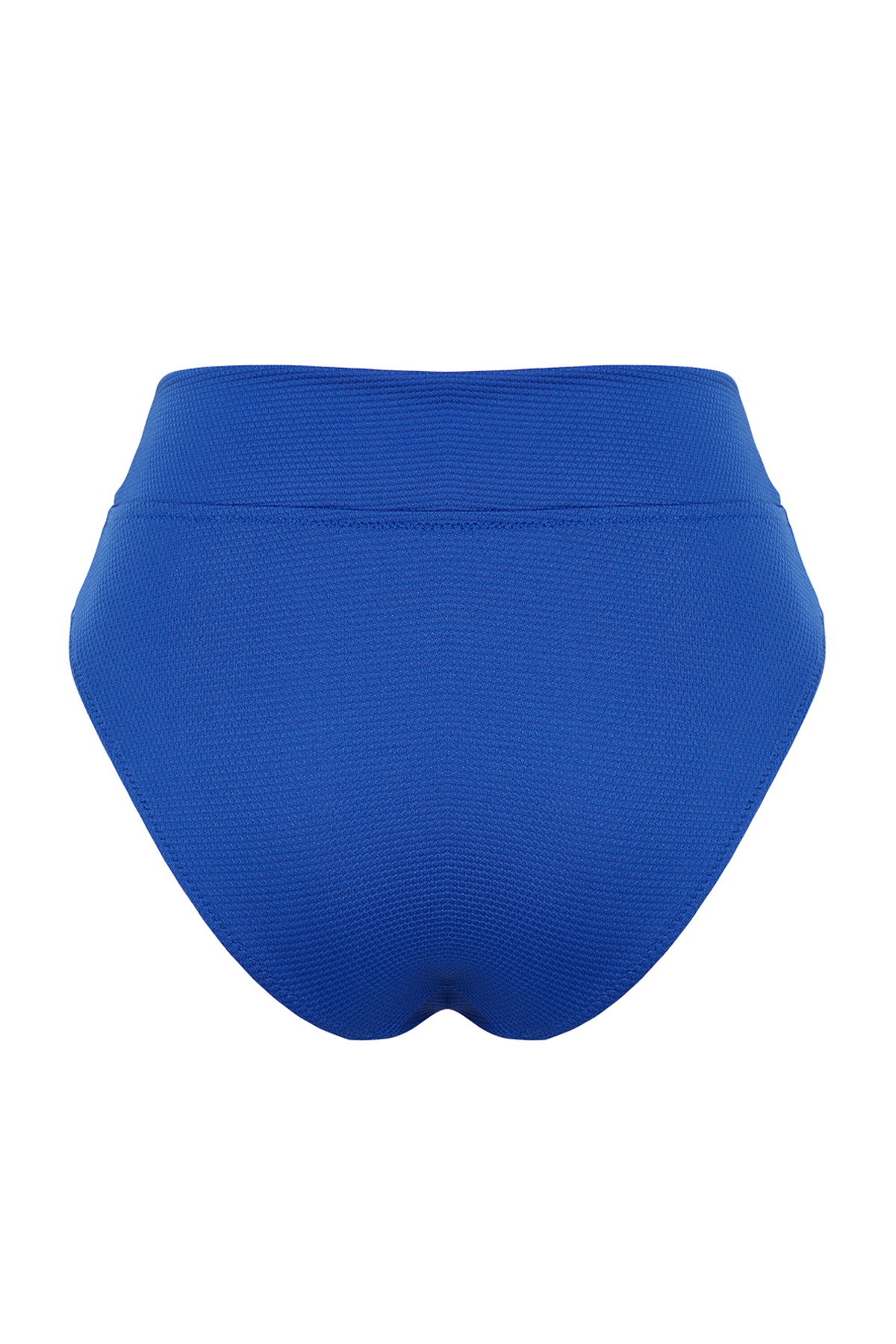 Trendyol Saxe Blue Textured High Waist High Leg Hipster Bikini Bottoms