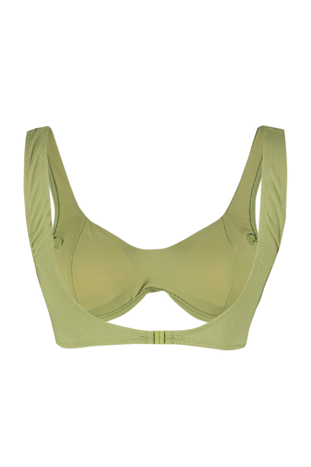 Trendyol Khaki Underwire Inverted V Underwire Textured Bikini Top