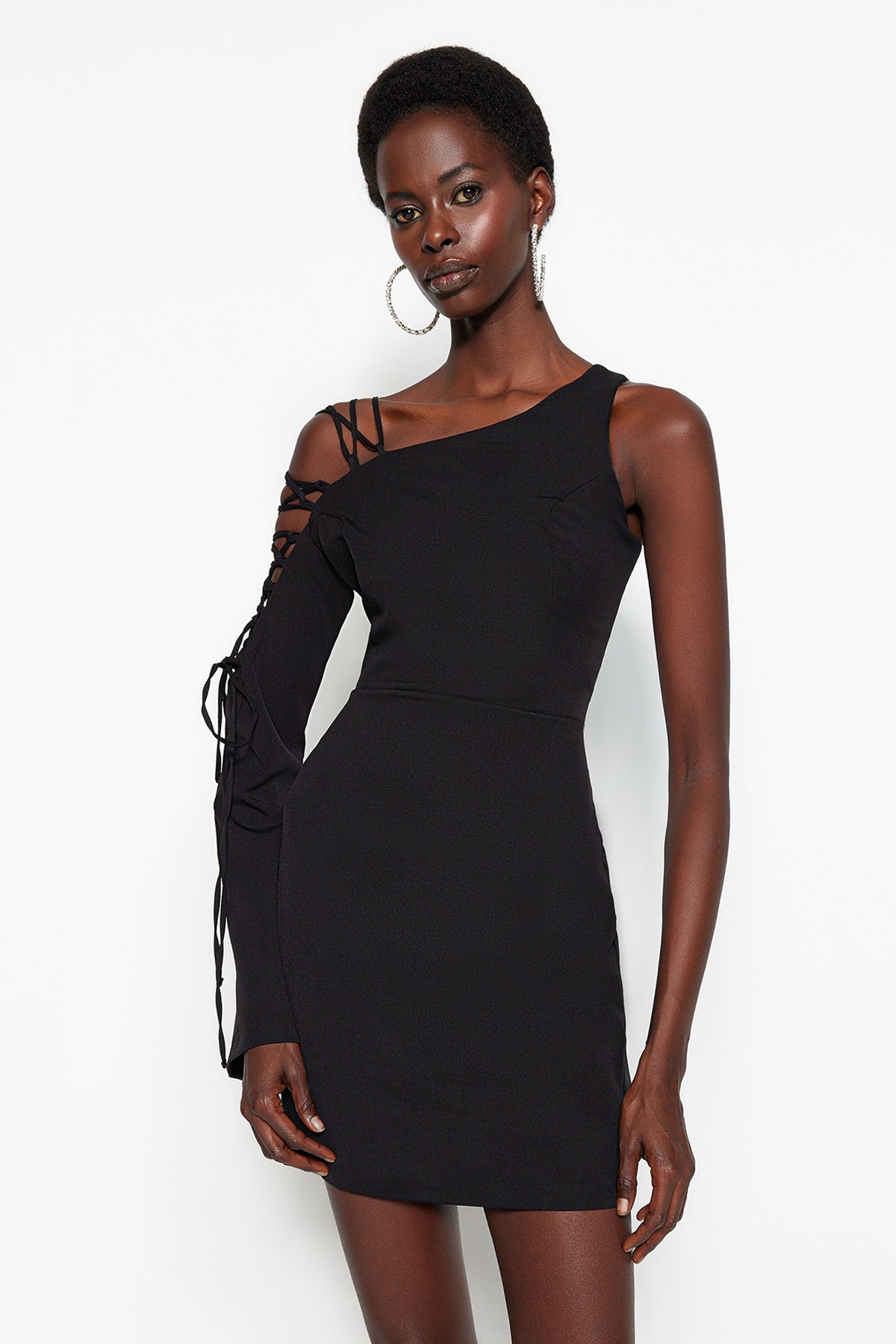 Trendyol Black Fitted Woven Elegant Evening Dress