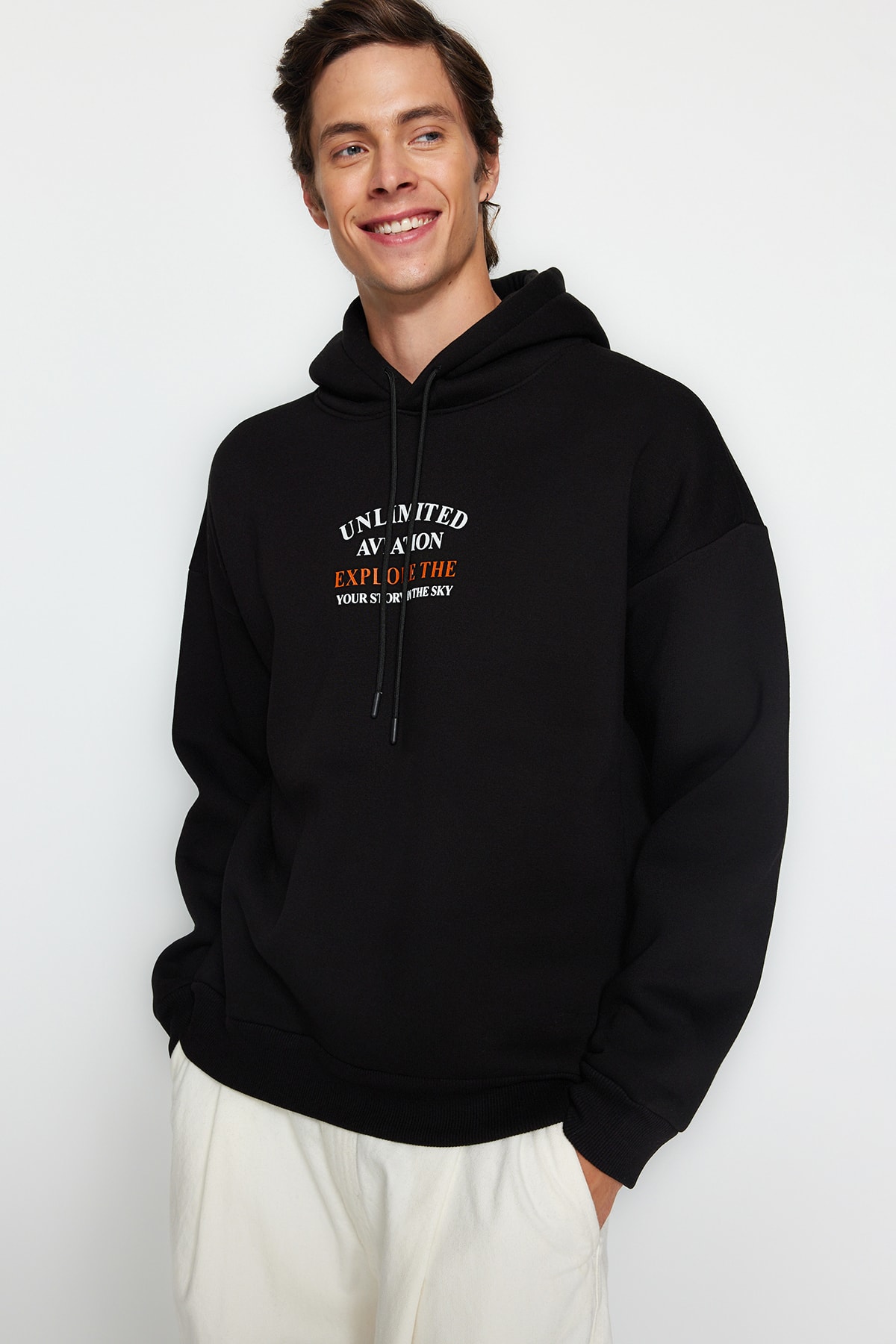 Trendyol Sweatshirt - Black - Oversize