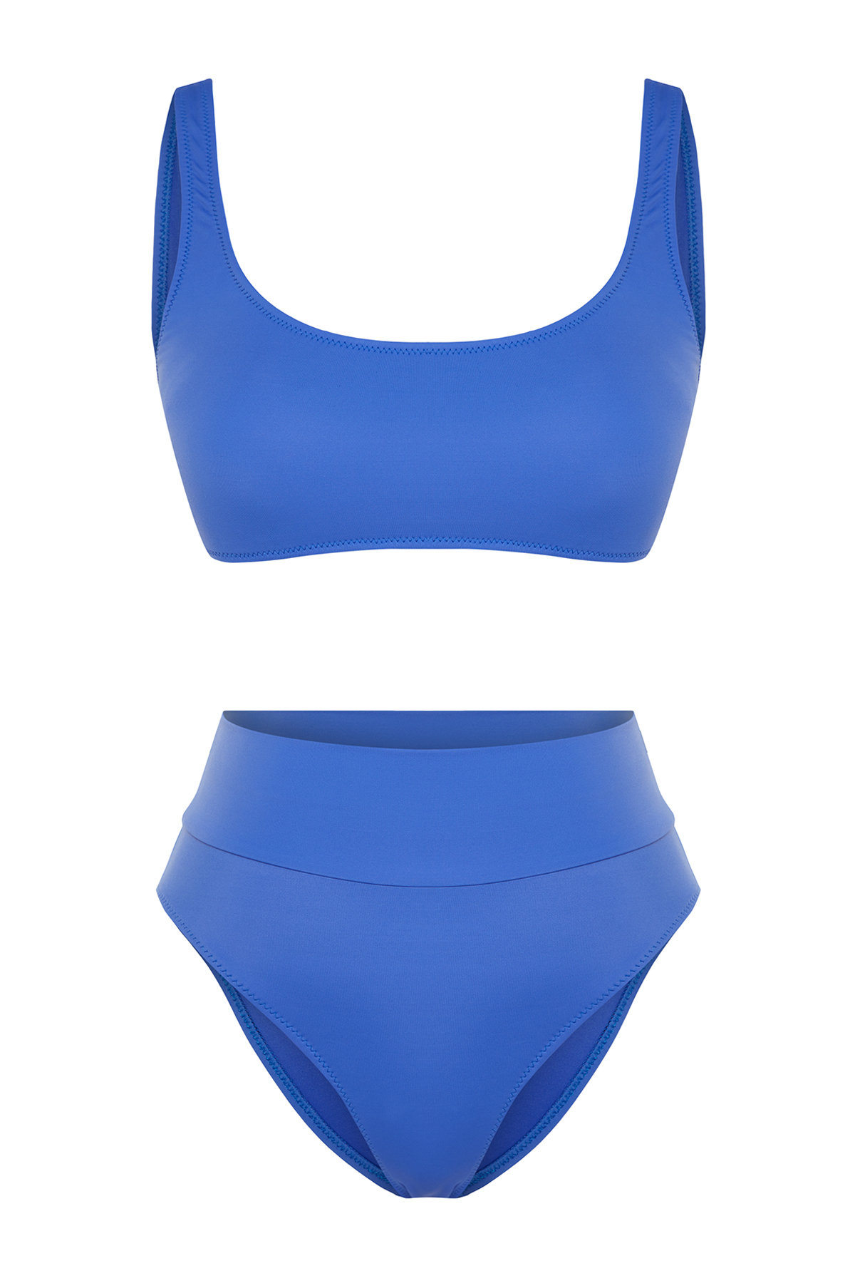 Trendyol Saks Bralette High Waist High Leg Regular Core Bikini Set