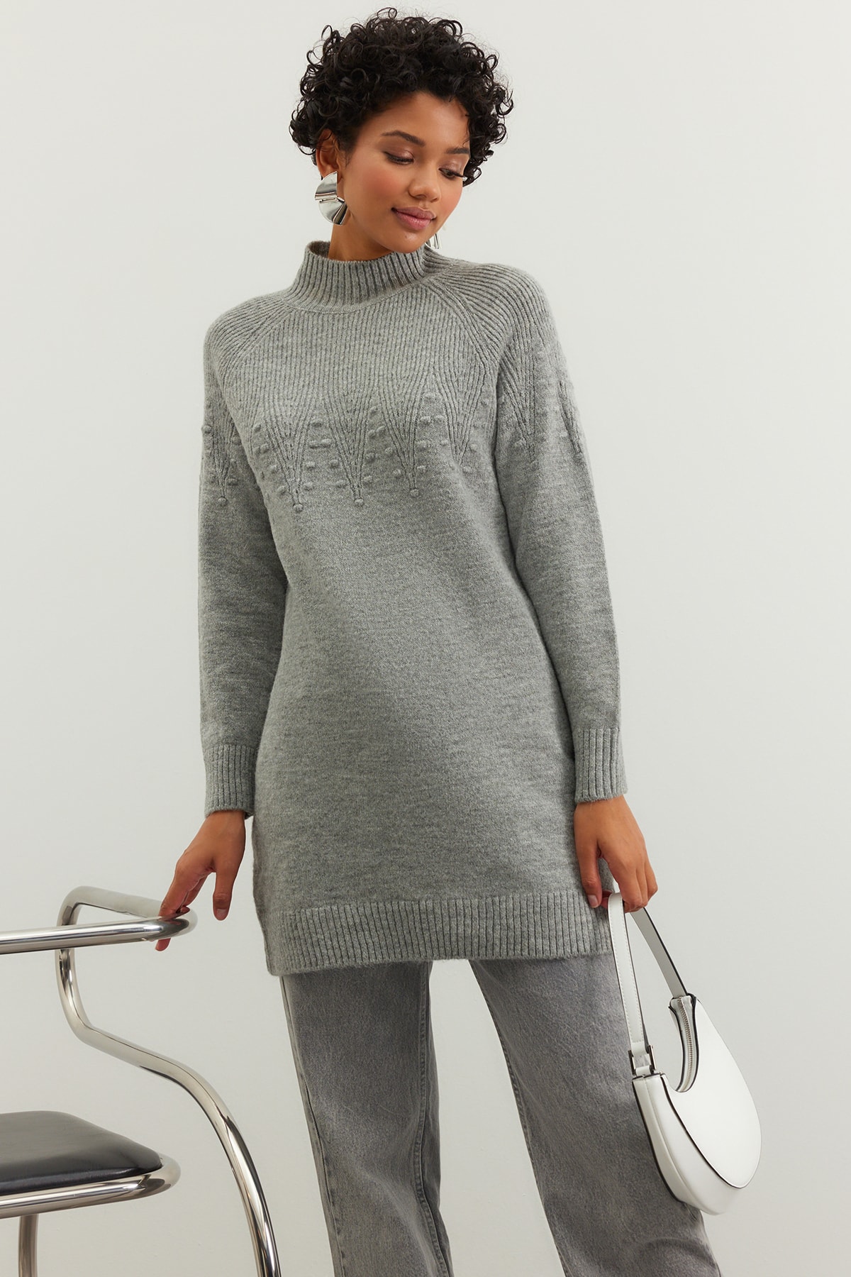 Trendyol Sweater - Gray - Regular fit