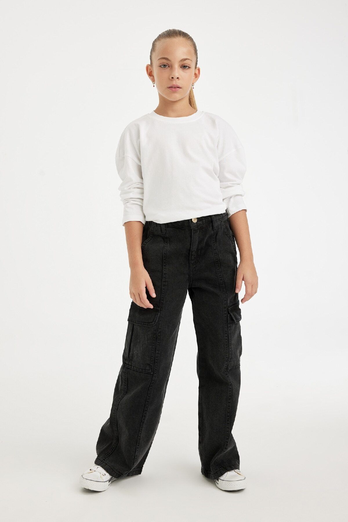 DEFACTO Girls Wide Leg Cargo Wide Leg Pants