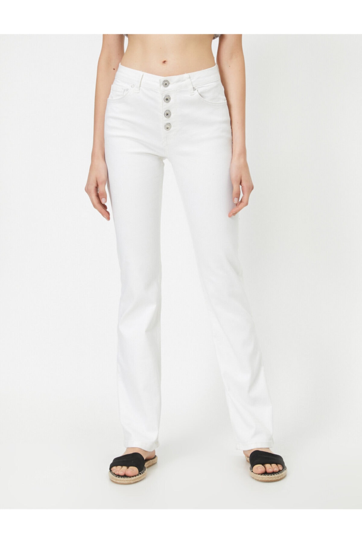 Koton femei pantaloni albi