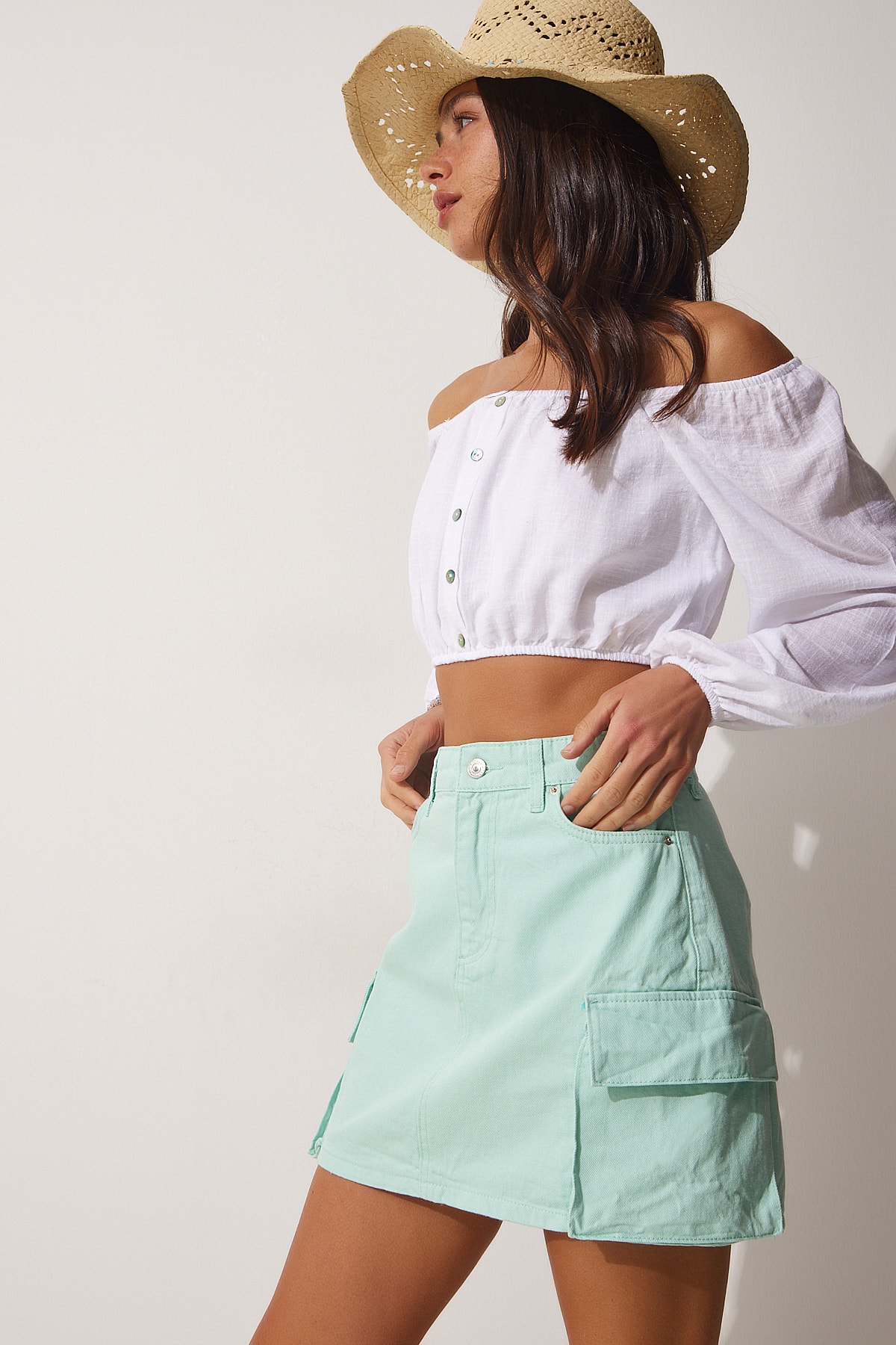 Happiness İstanbul Skirt - Green - Mini