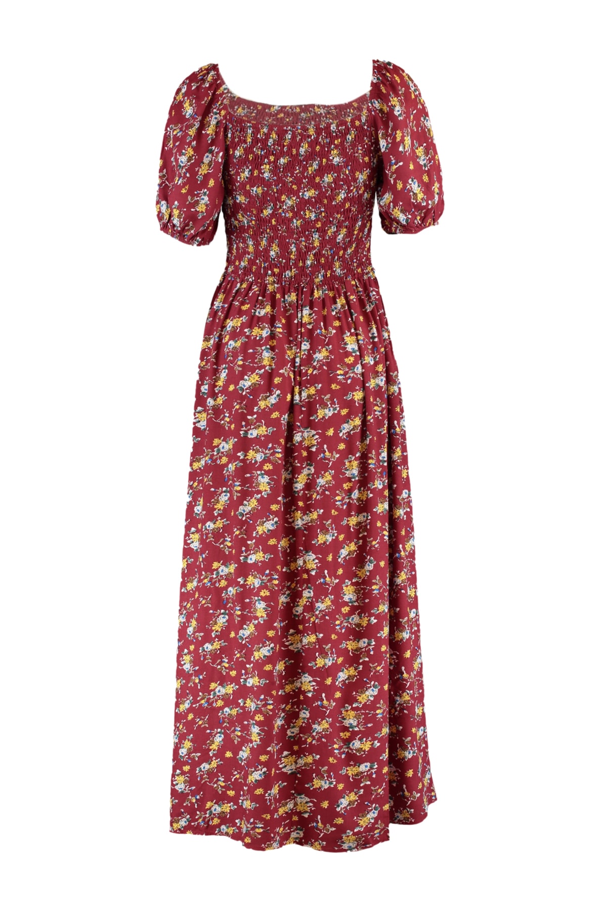 Rochie din țesătură Trendyol Claret Red cu model cu colanți pe piept