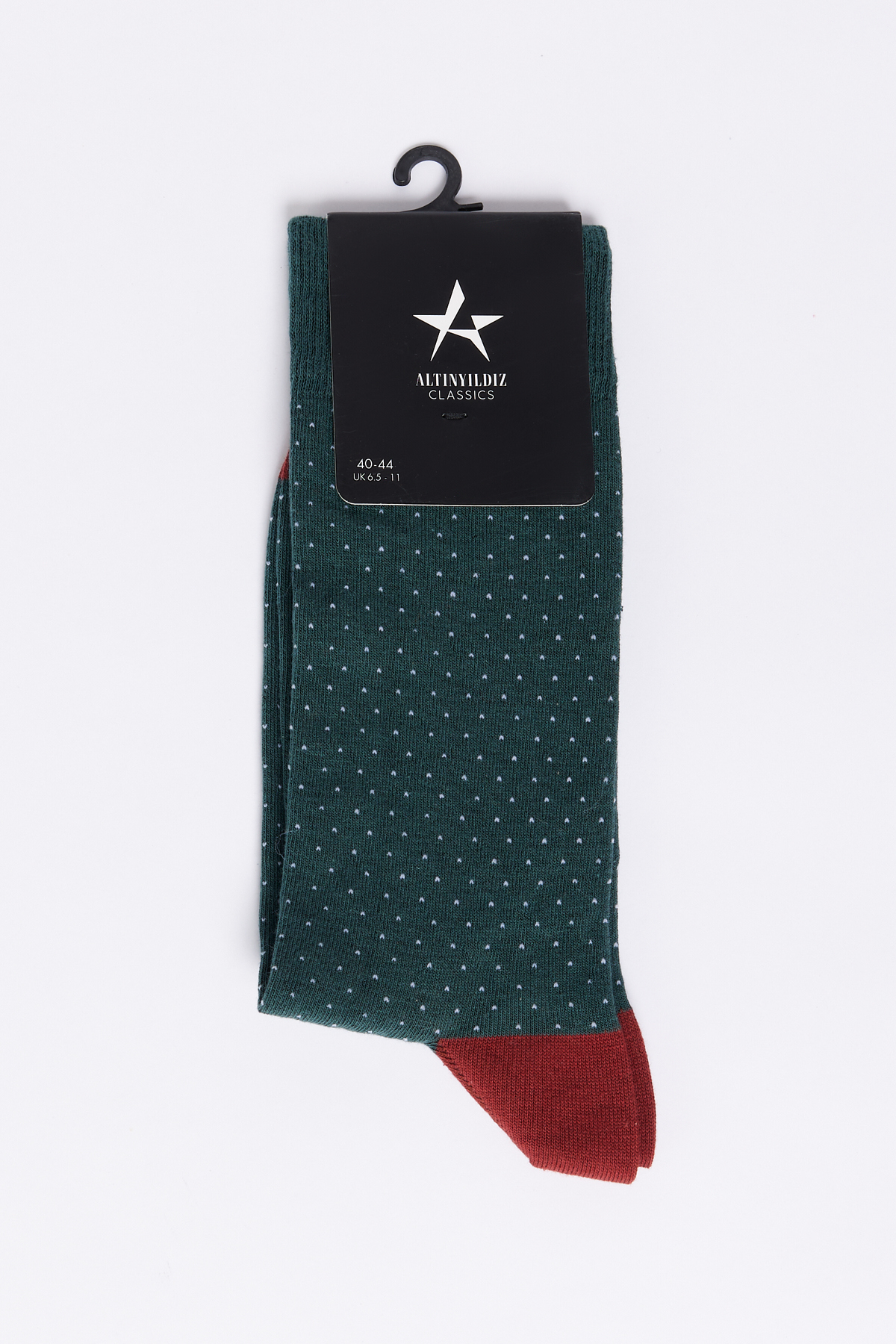 ALTINYILDIZ CLASSICS Men's Green-White Single Patterned Socks