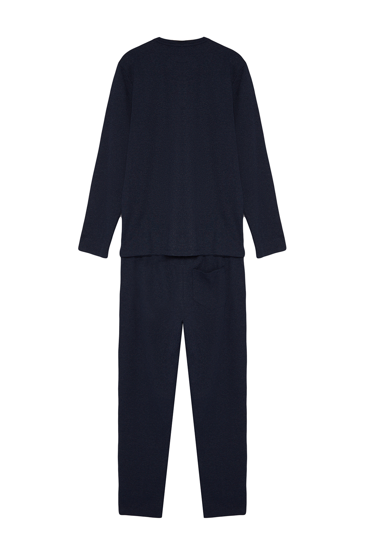 Trendyol Indigo Regular Fit Waffle Knitted Pajama Set