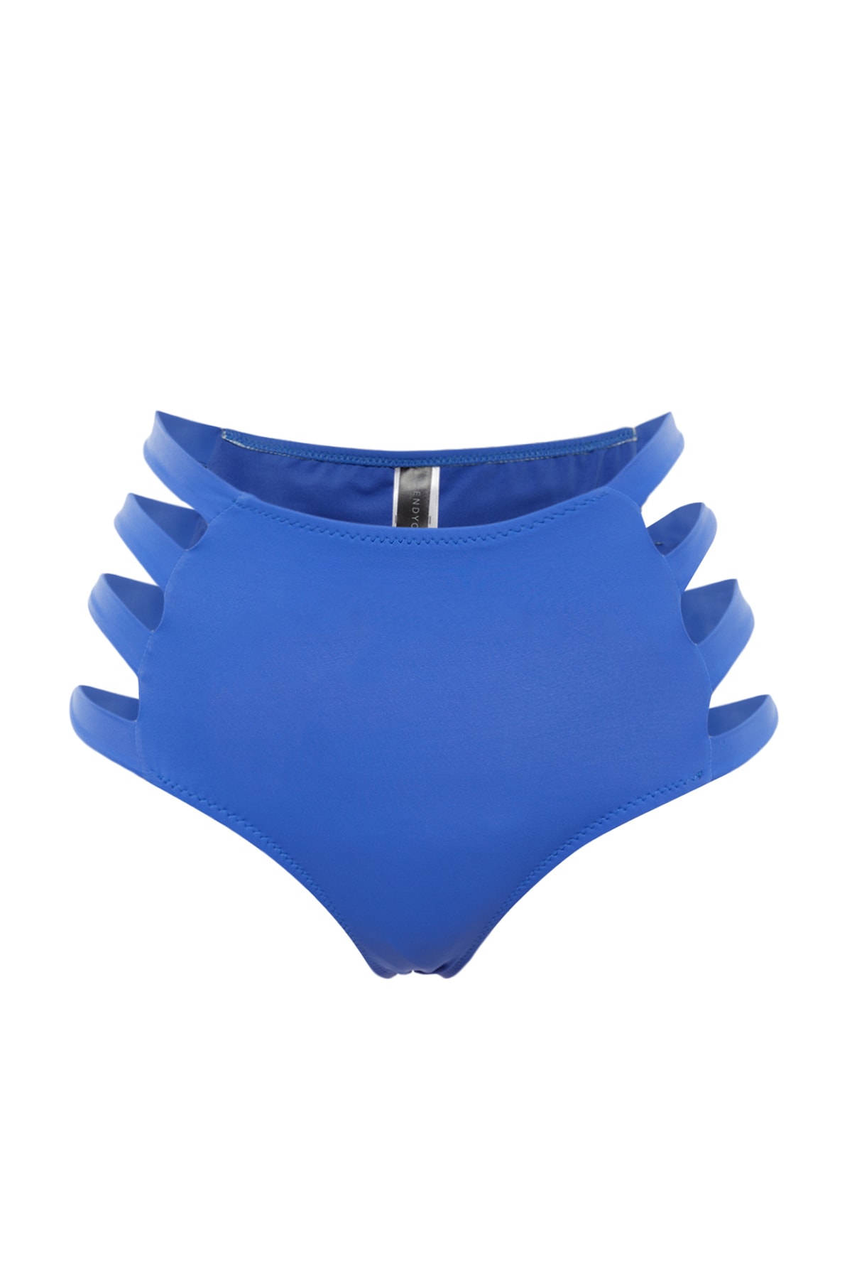 Trendyol blue decupat / ferestre cu talie înaltă pantaloni bikini cu picioare regulate
