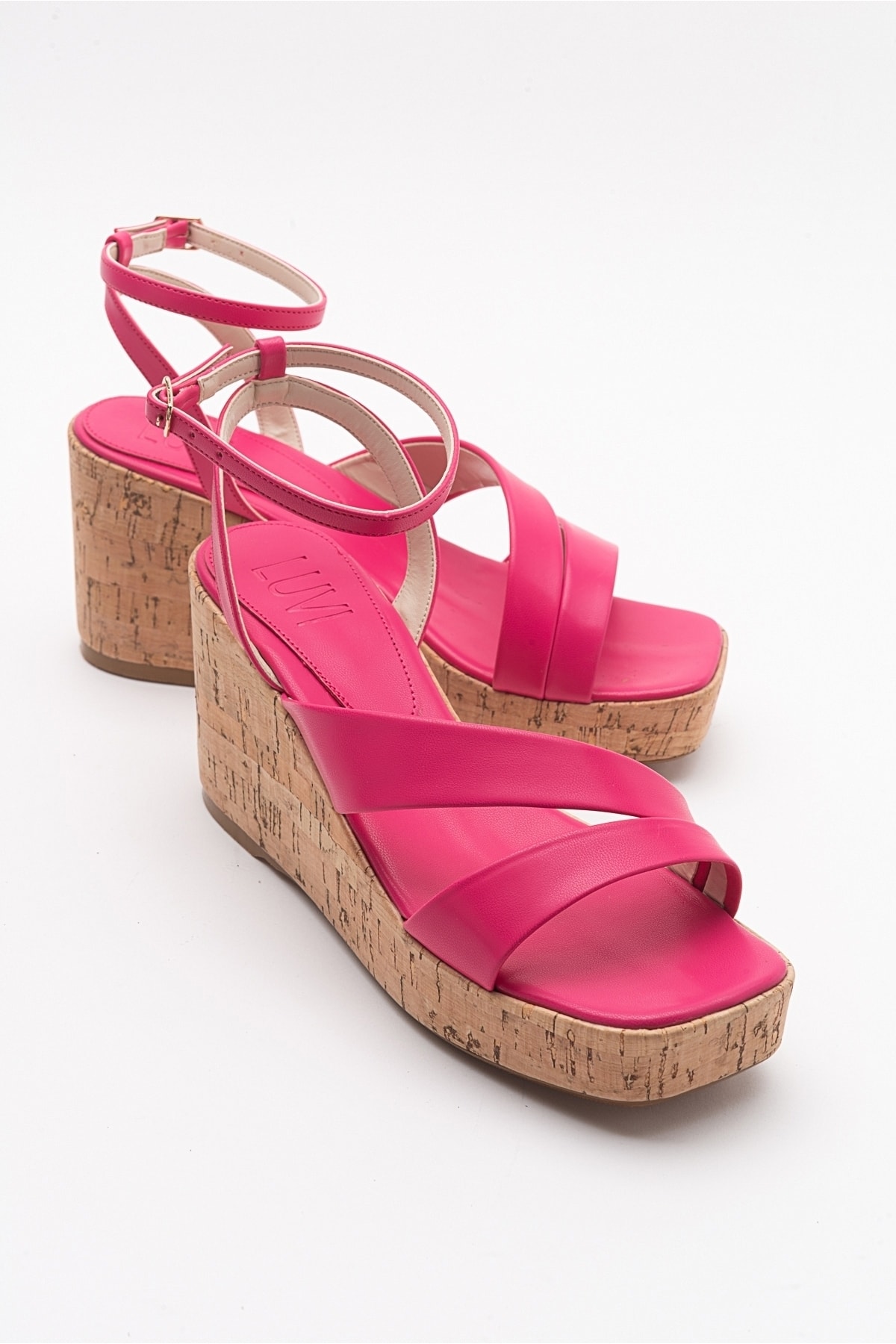 Levně LuviShoes Ductus Fuchsia Women's Sandals with Filling Soles