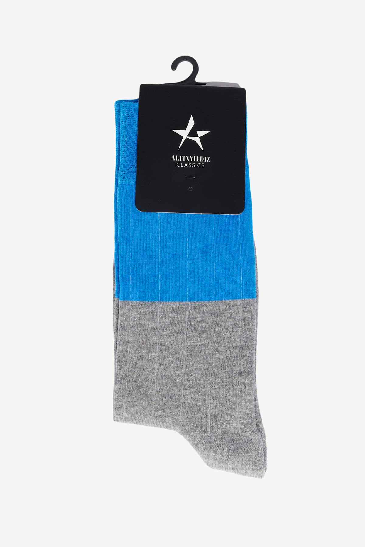 ALTINYILDIZ CLASSICS Men's Blue-Grey Patterned Cleat Socks