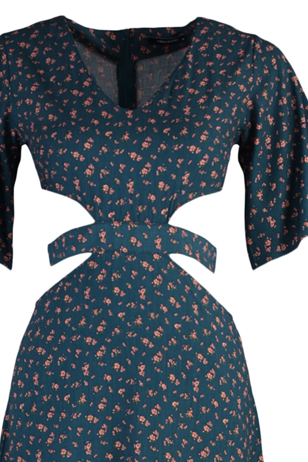 Rochie țesută țesută Trendyol Trendyol Navy Cut Out