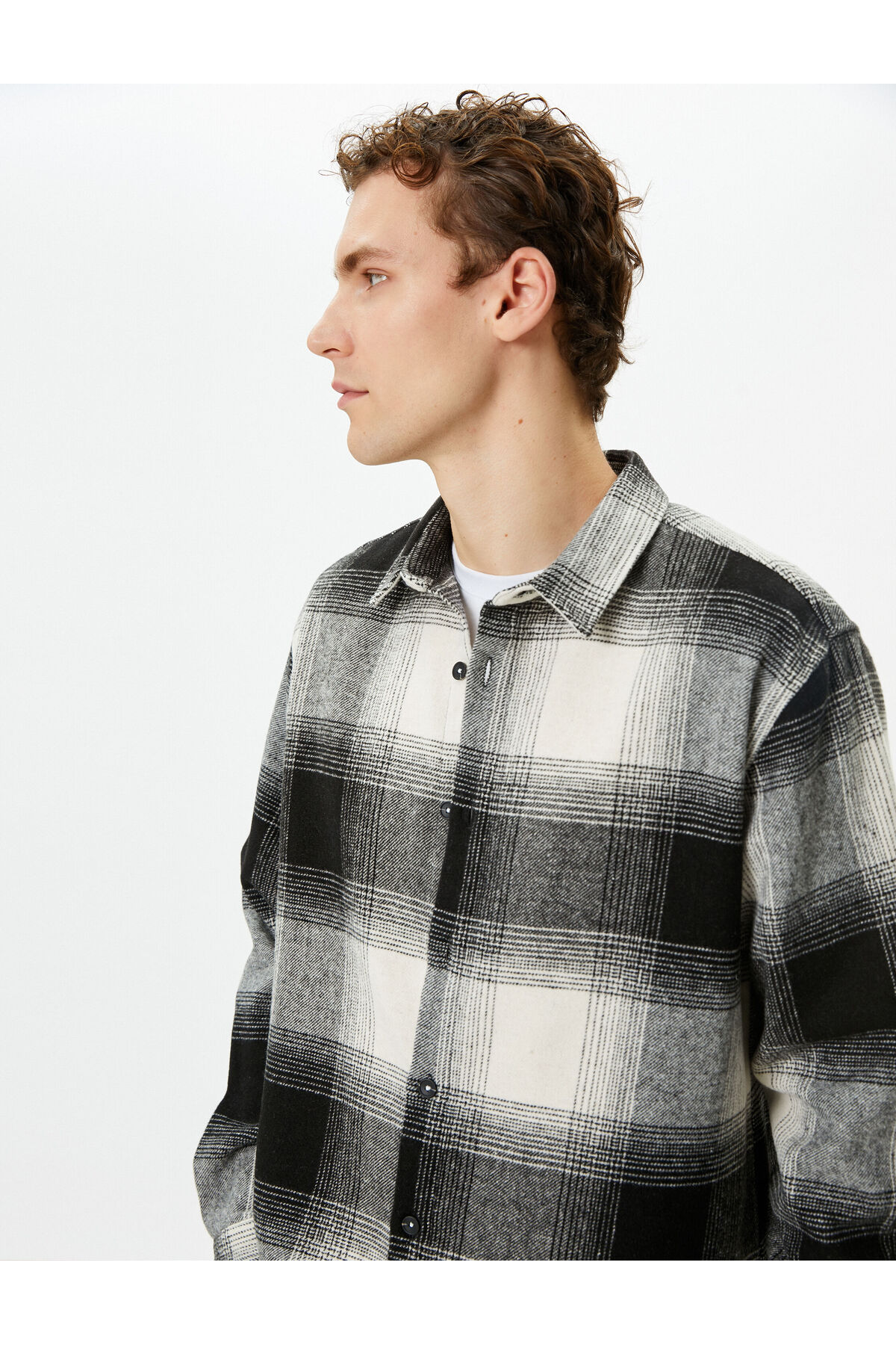 Levně Koton Lumberjack Shirt Buttoned Classic Collar Long Sleeve