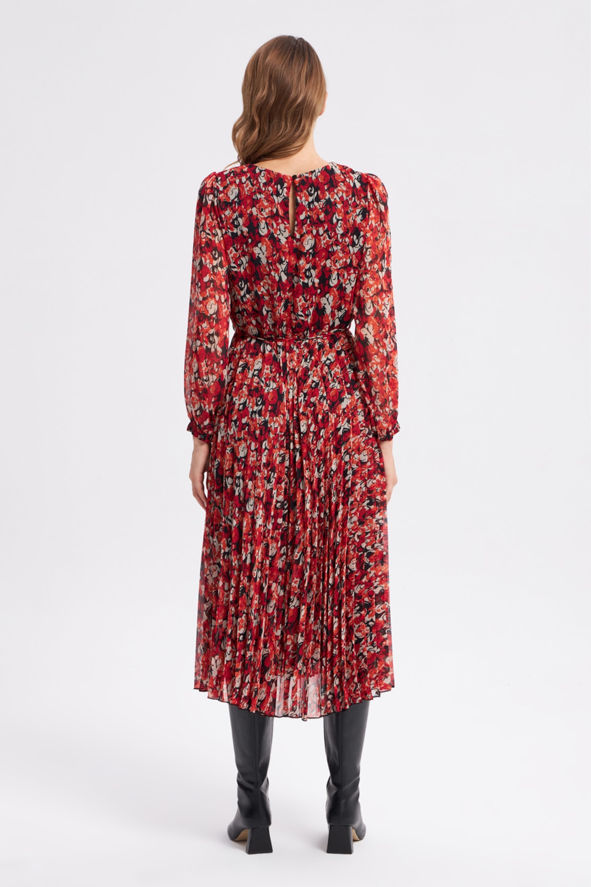 Rochie plisată cu model Gusto - portocaliu