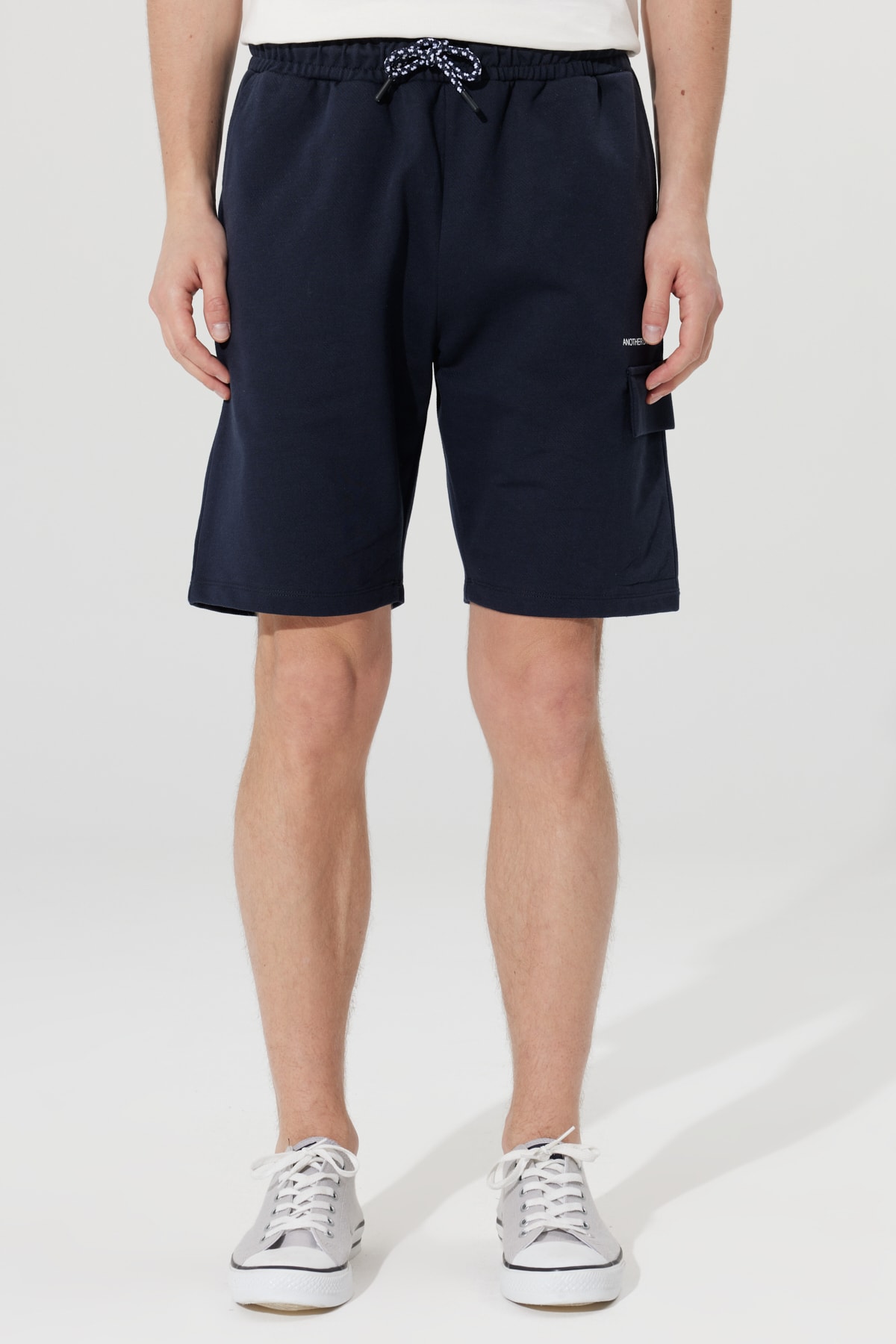 Levně AC&Co / Altınyıldız Classics Men's Navy Blue Standard Fit Normal Cut 100% Cotton Plain Knit Shorts.
