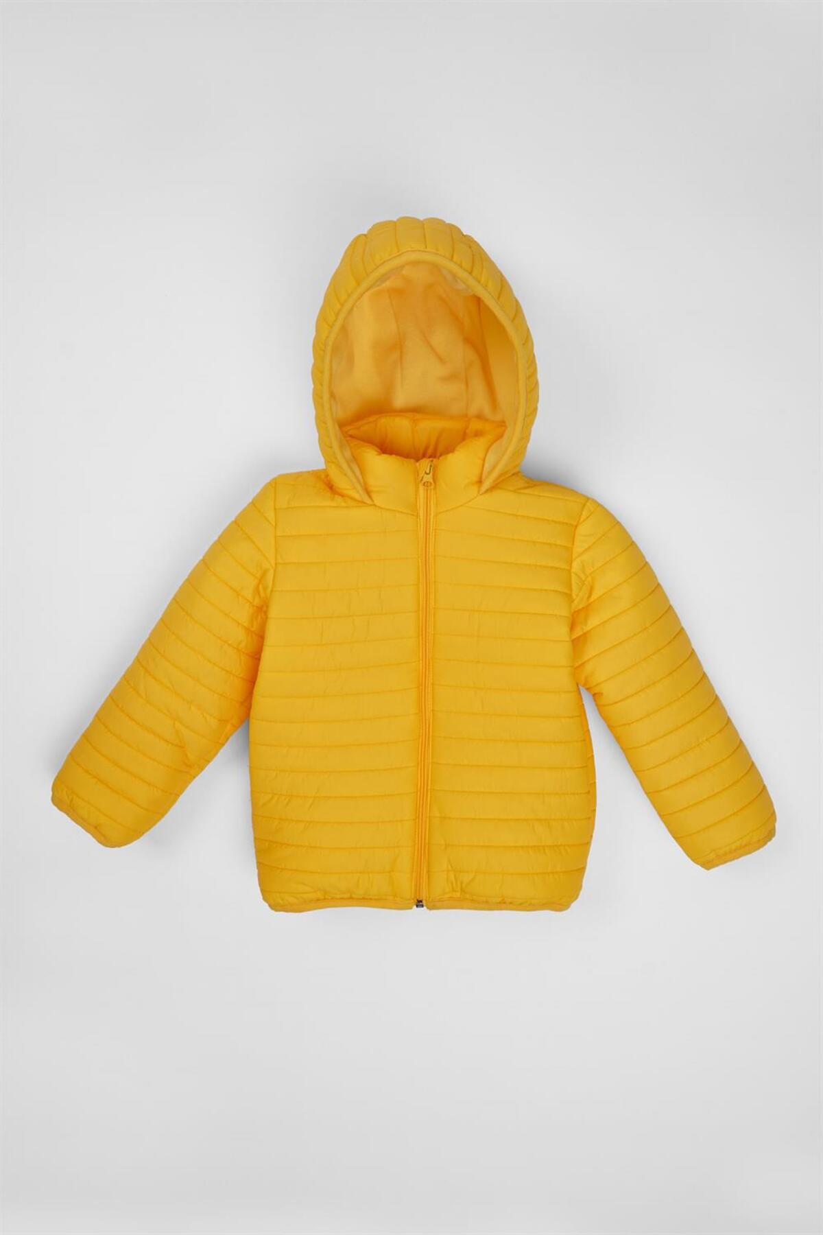 Levně zepkids Boys' Yellow Color Fleece Hooded Coat.