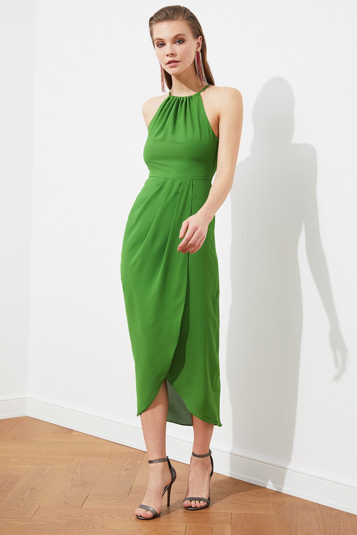 Trendyol Green Puckered Dress