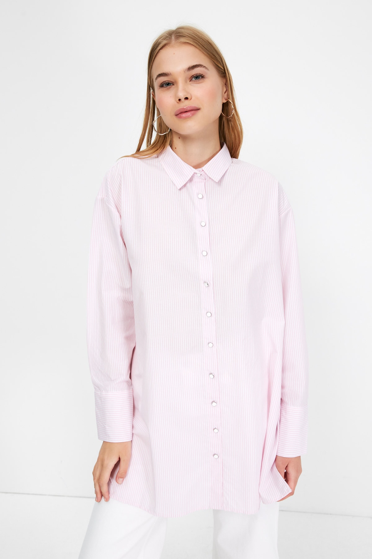 Trendyol Powder Shirt Collar Tunic