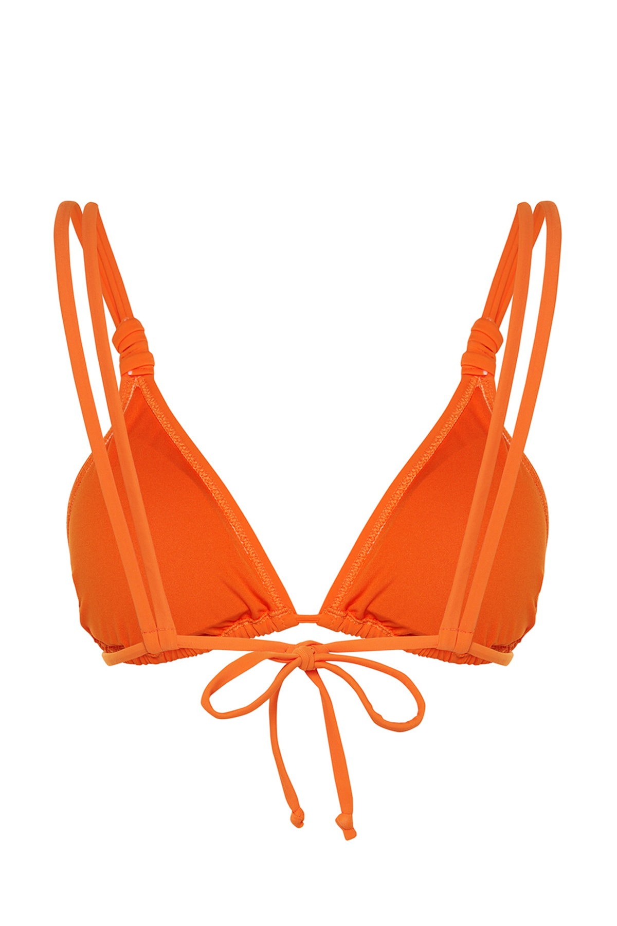 Trendyol Orange Triangle Knot Bikini Top