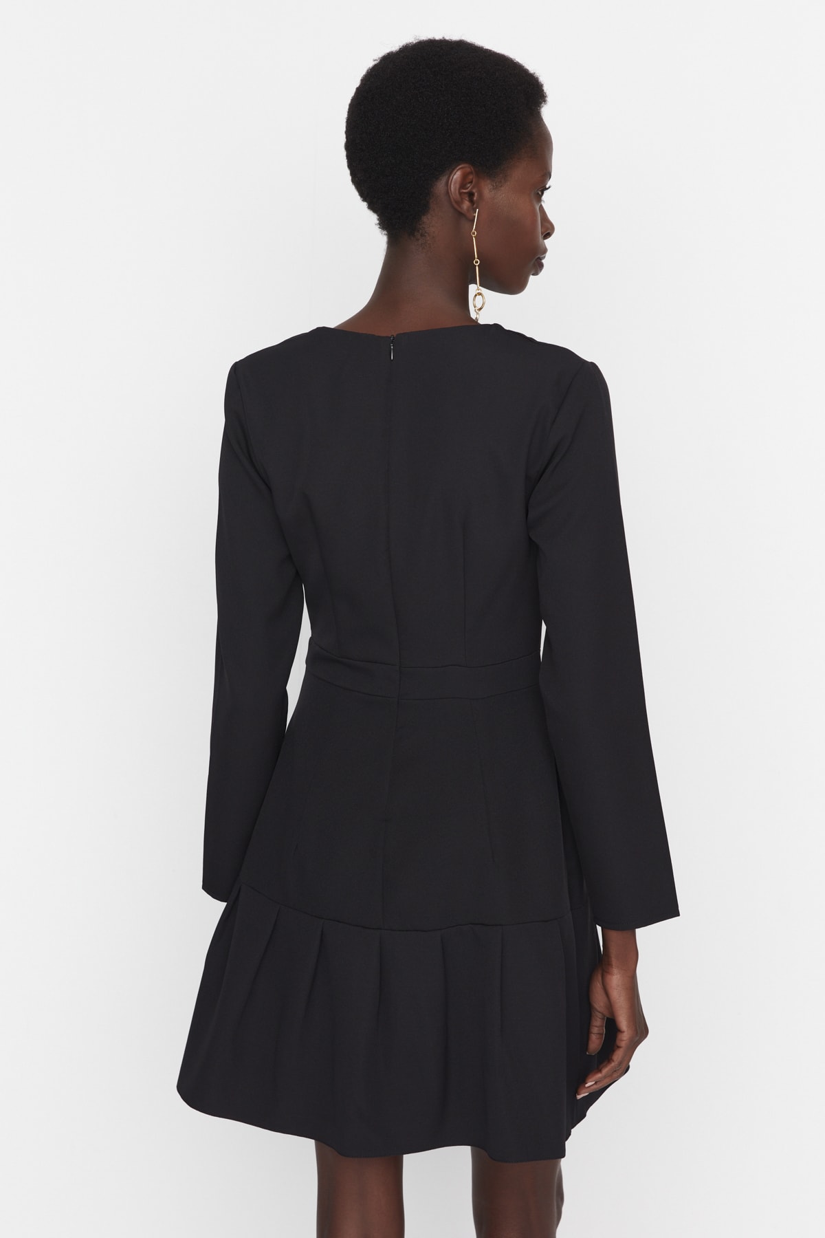 Rochie tesuta Trendyol Black cu nasturi