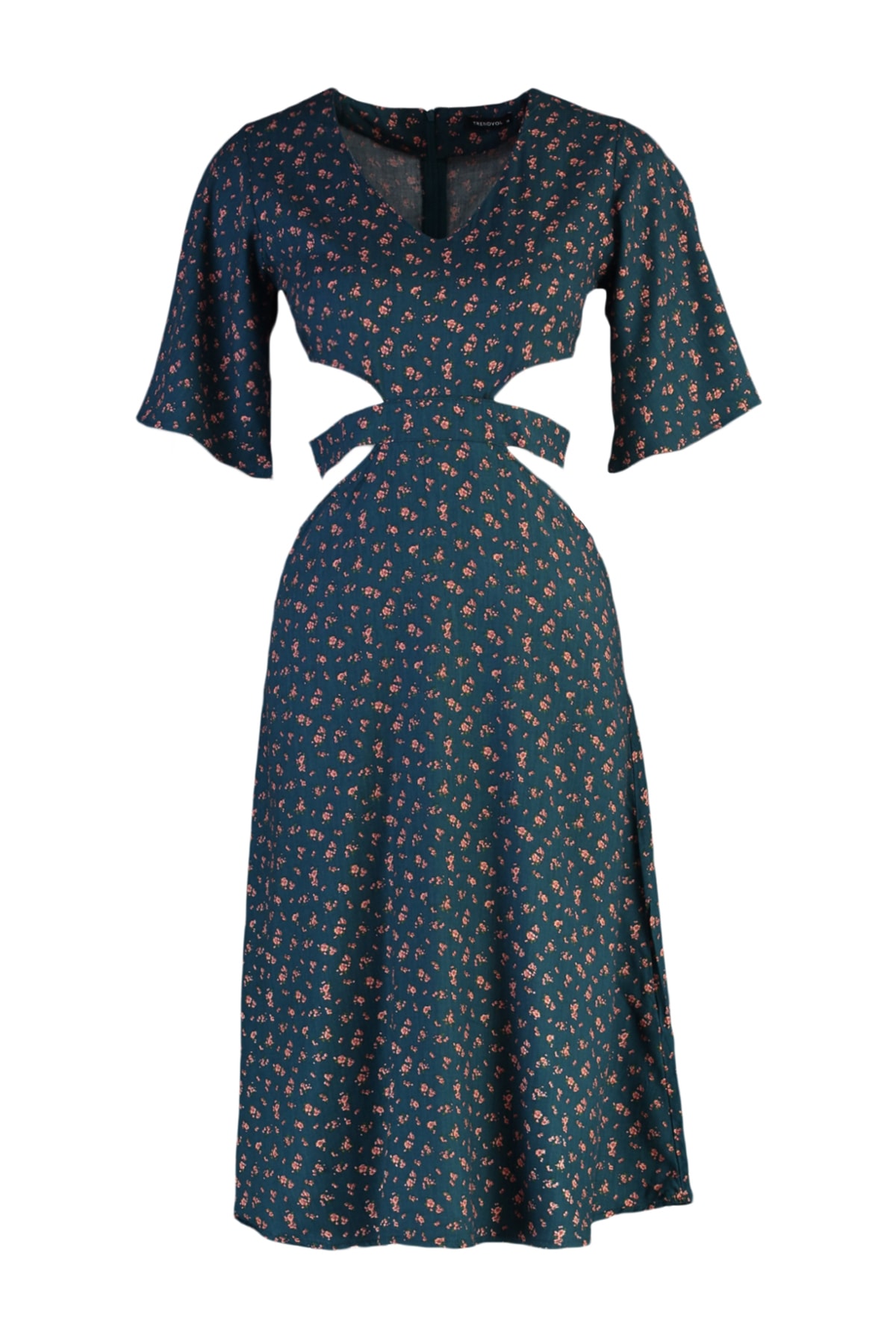 Rochie țesută țesută Trendyol Trendyol Navy Cut Out