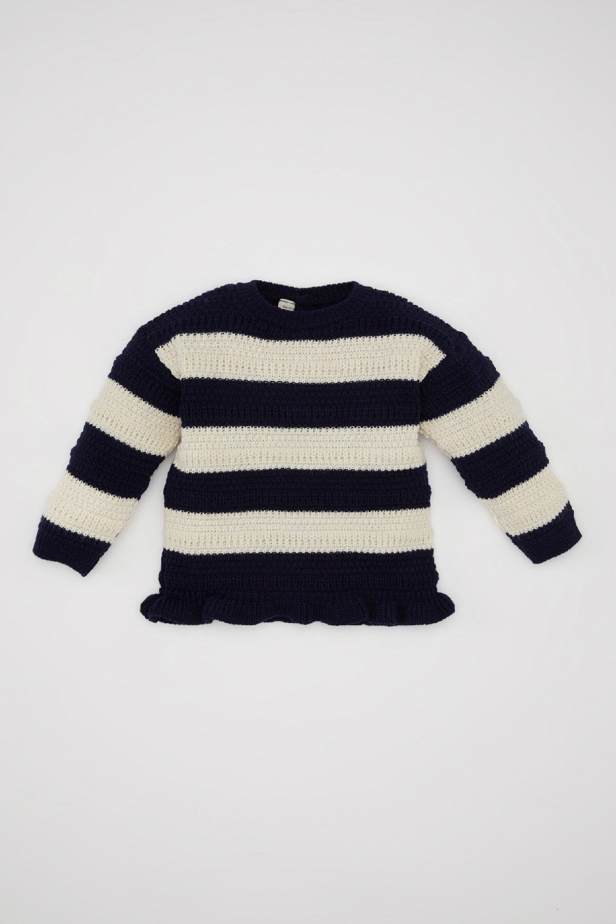 DEFACTO Baby Girl Crew Neck Striped Sweater