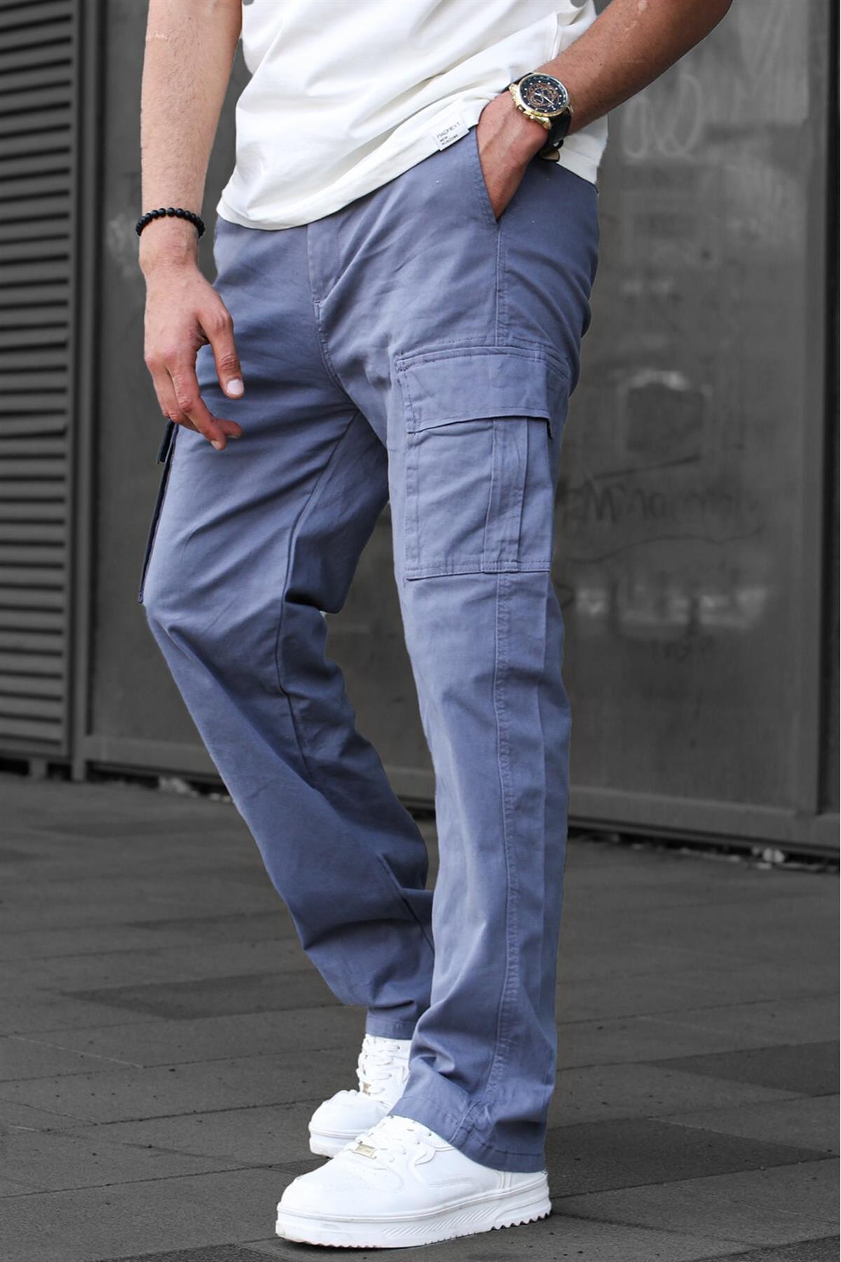 Levně Madmext Smoky Men's Cargo Pocket Baggy Trousers 6811