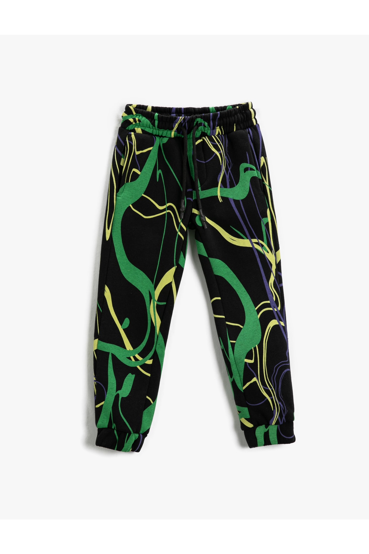 Koton Jogger Sweatpants Abstract Patterned Pockets Tie Waist