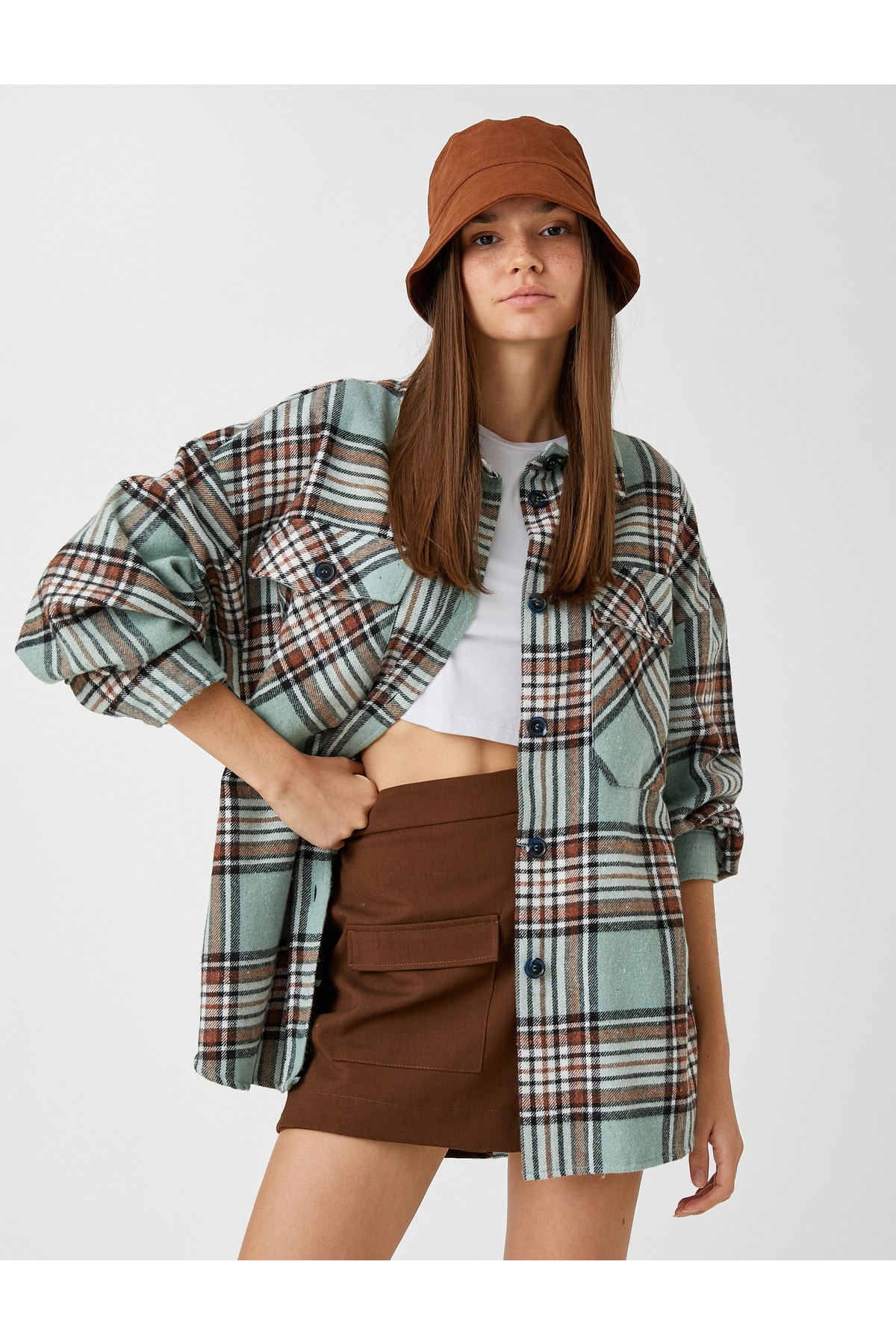 Koton Jacket - Green - Relaxed fit