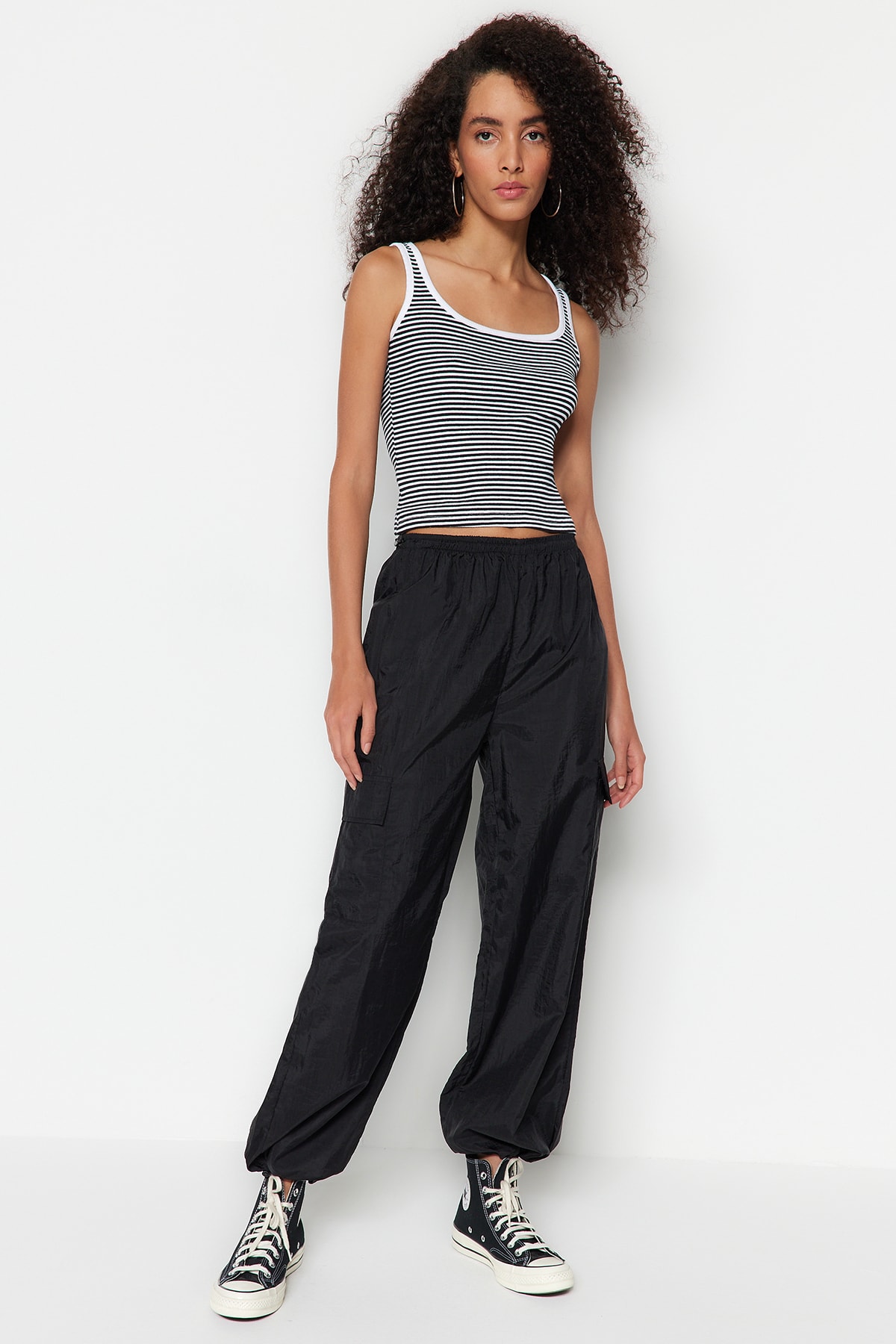 Trendyol Black Parachute Woven Trousers