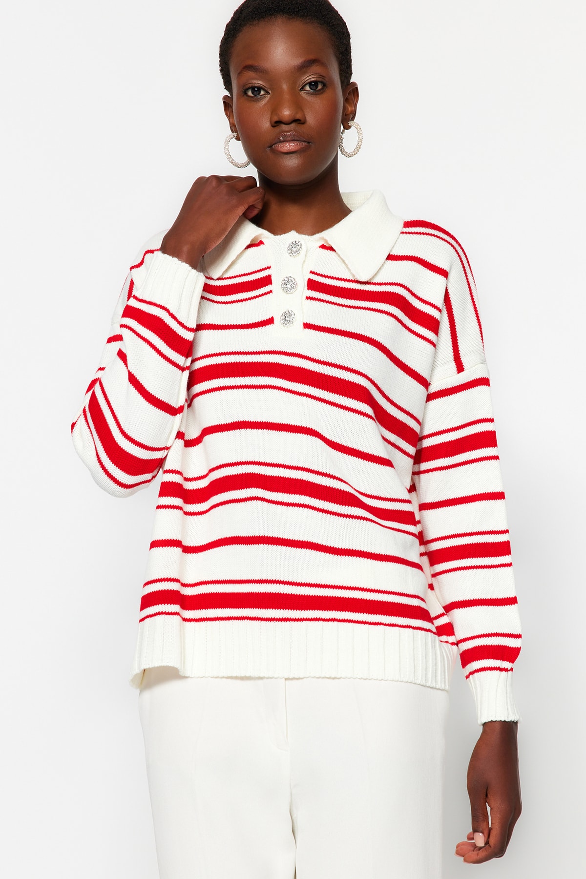 Trendyol Sweater - Ecru - Regular fit
