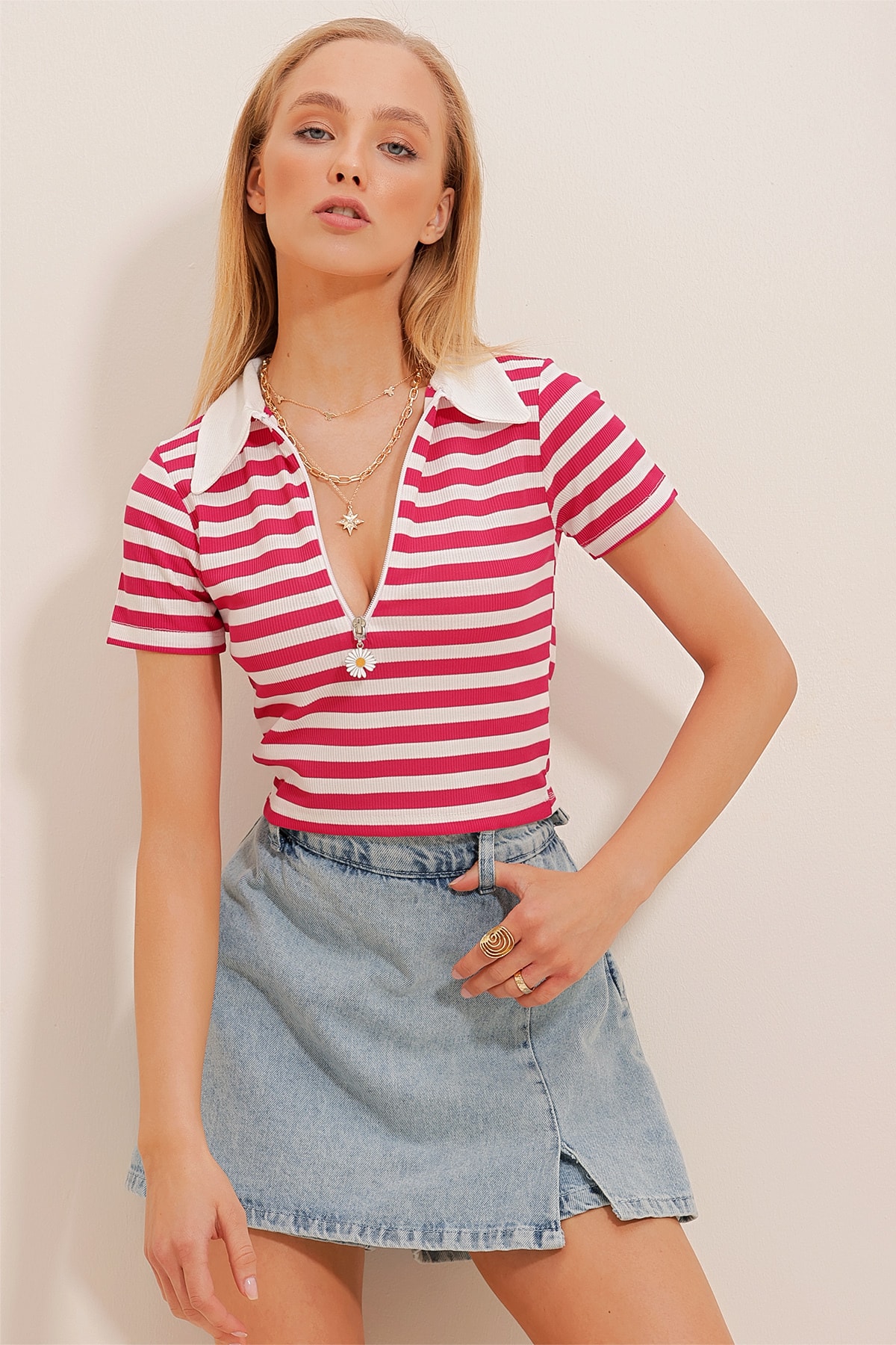Trend Alaçatı Stili Blouse - Pink - Regular fit