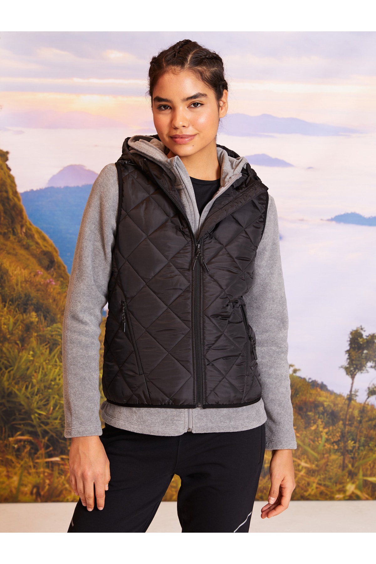 Levně LC Waikiki Hooded Quilted Women's Outdoor Puffer Vest
