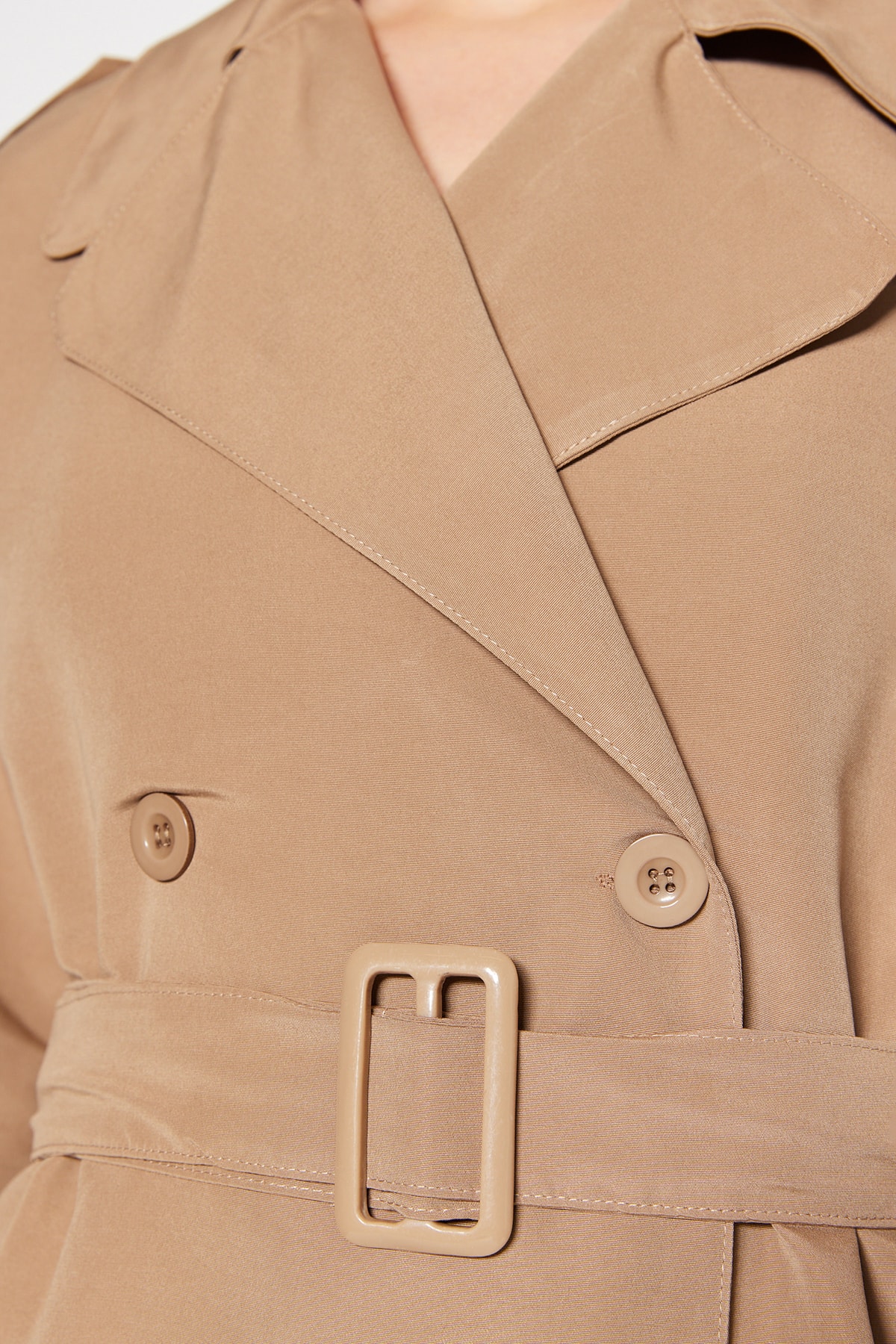 Trendyol Mink supradimensionat Belted trenci