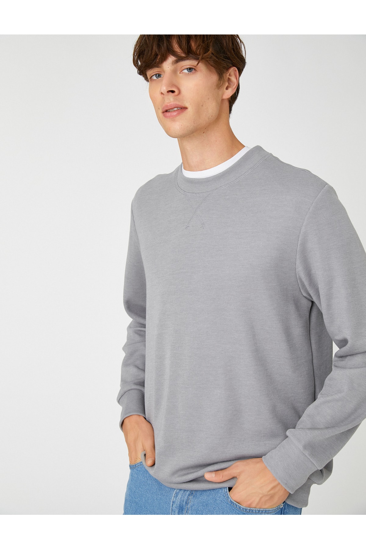 Koton Basic Pullover Knitwear Crew Neck Long Sleeved