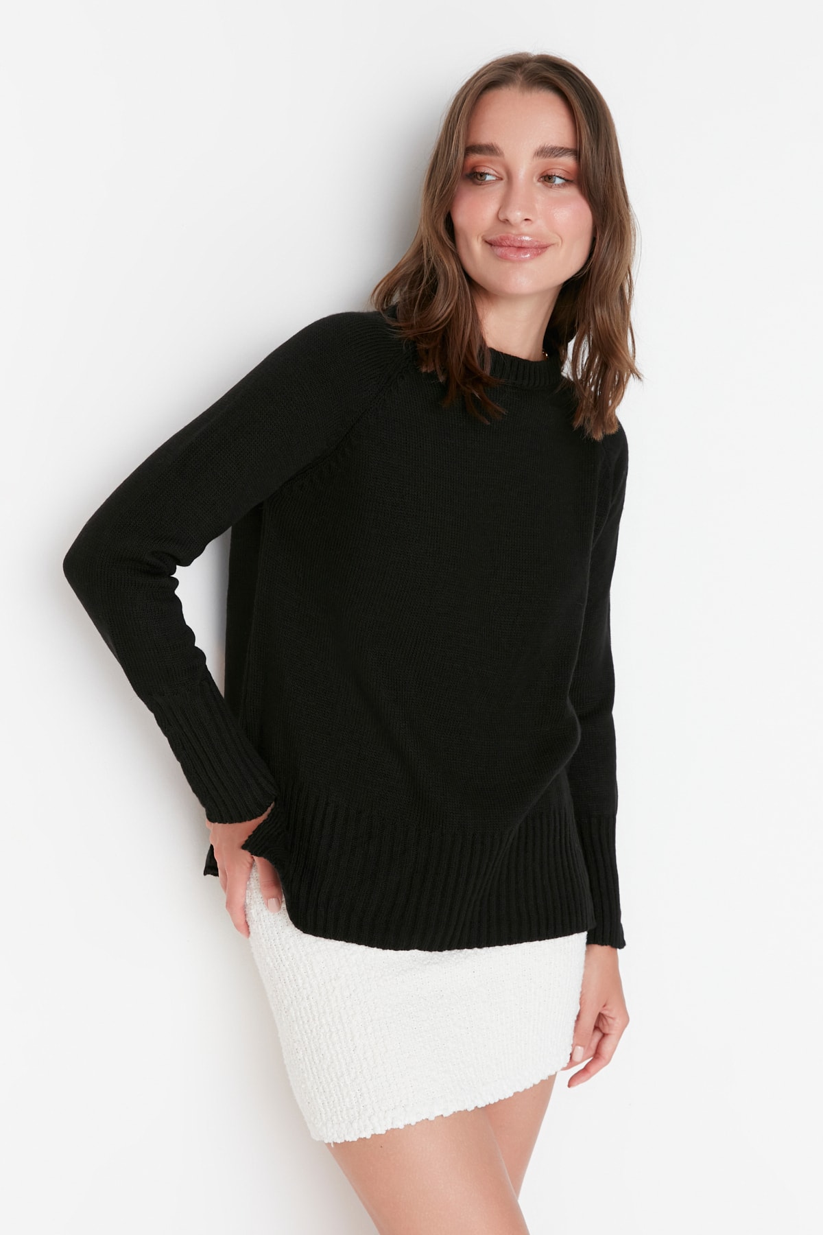 Trendyol Black Knit Detailed Knitwear Sweater